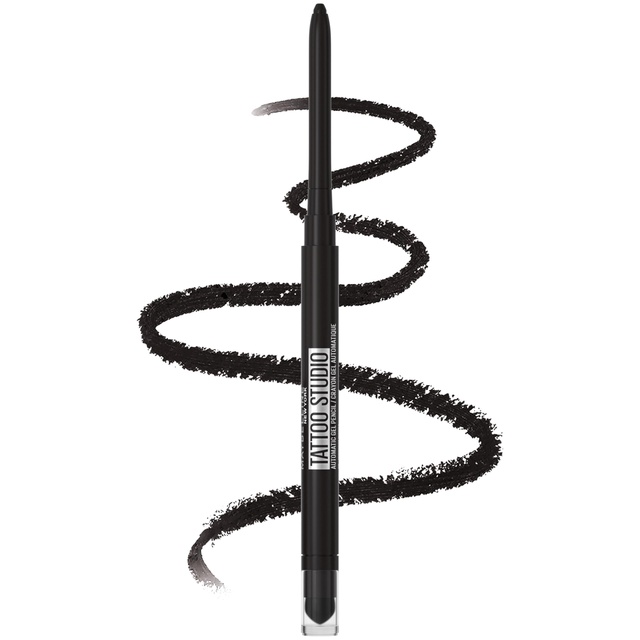 Maybelline Tattoo Studio Automatic Gel Pencil Eyeliner, Pitch Black, 1 Count - Matte Eyeliner for Up to 36HR Wear