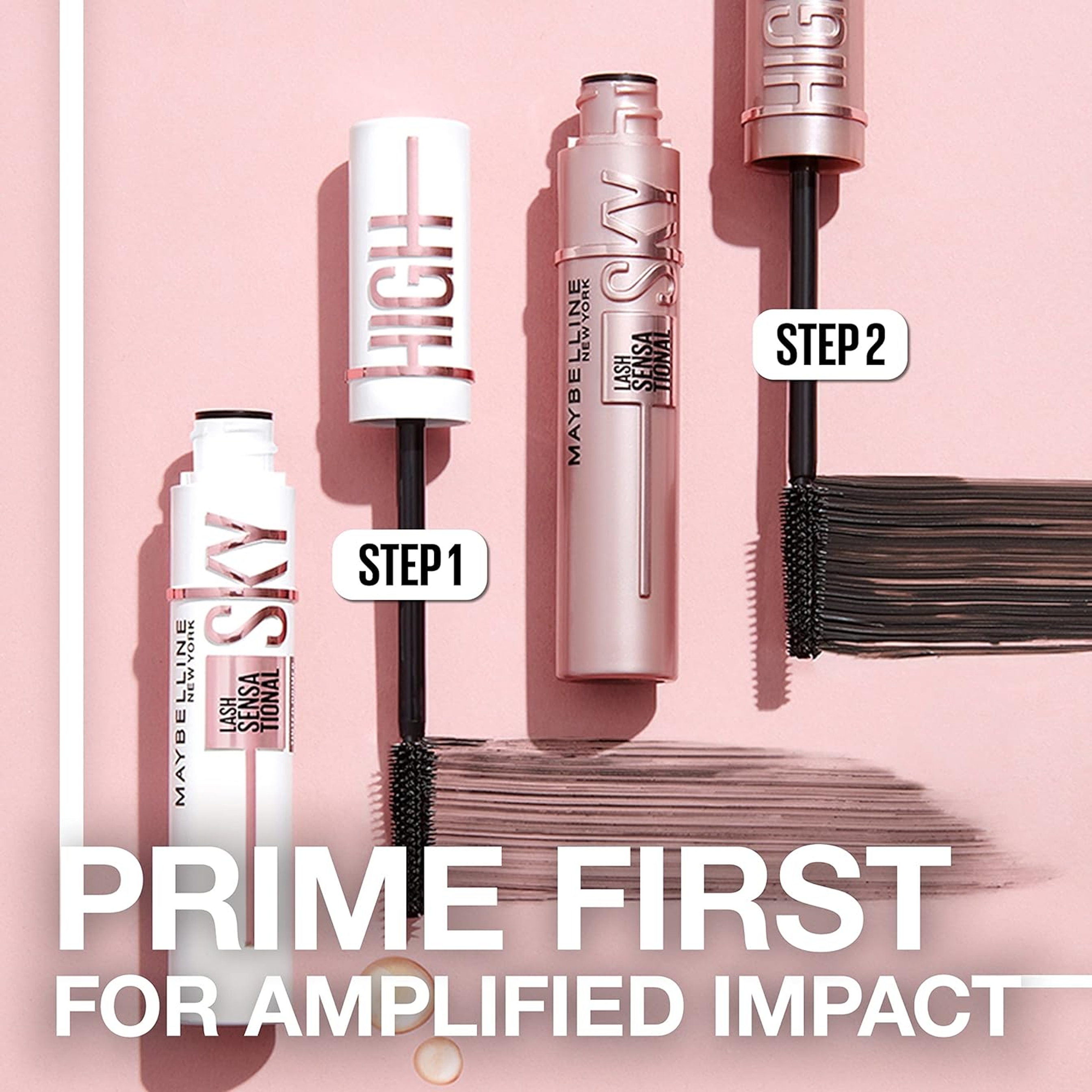 Maybelline Lash Sensational Sky High Tinted Primer Mascara, Soft Black, 1 Count - Extended Length & Volume 4