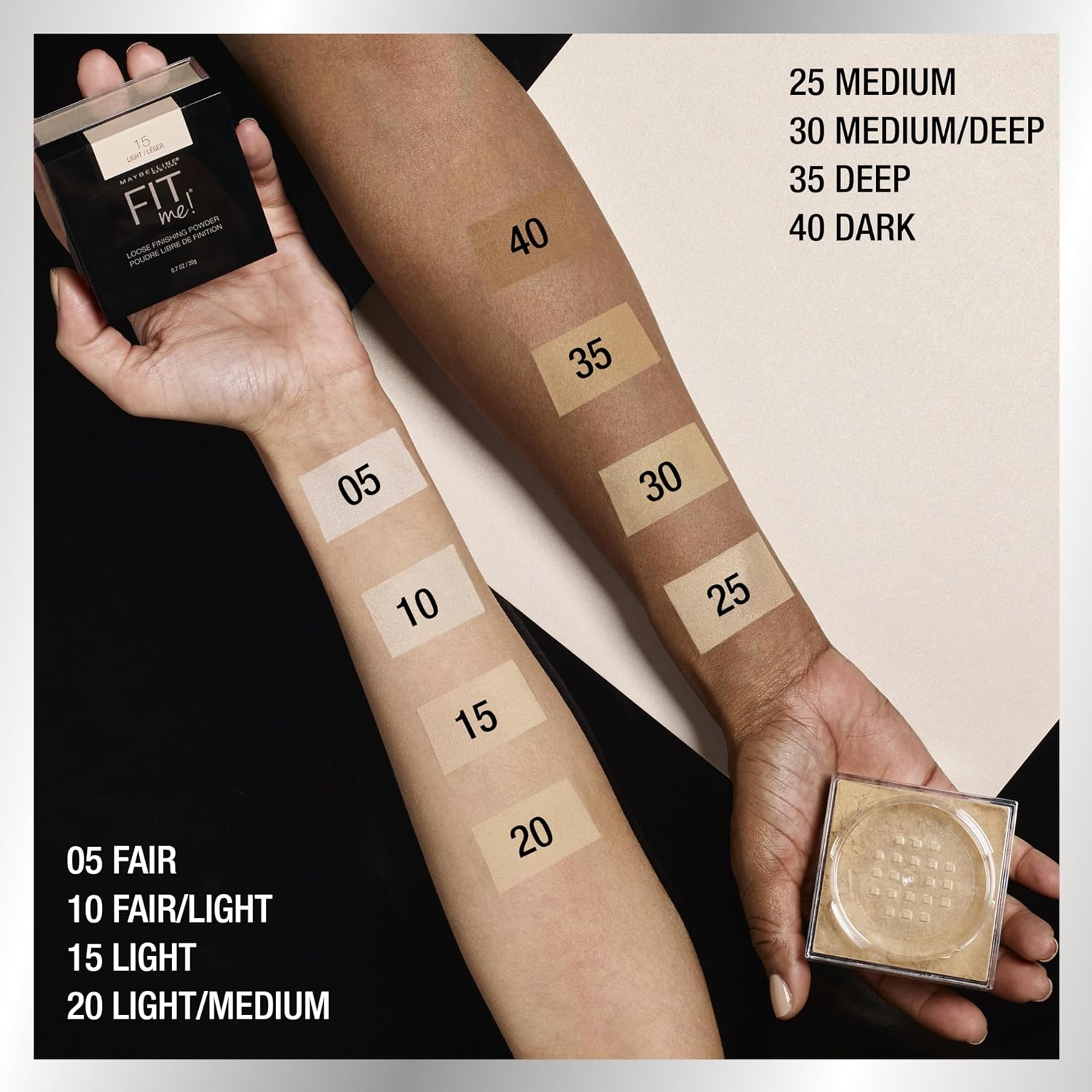 Maybelline Fit Me Loose Finishing Powder - Setting Powder Controls Shine & Smooths Skin - 10 Fair Light 0.7 oz 4