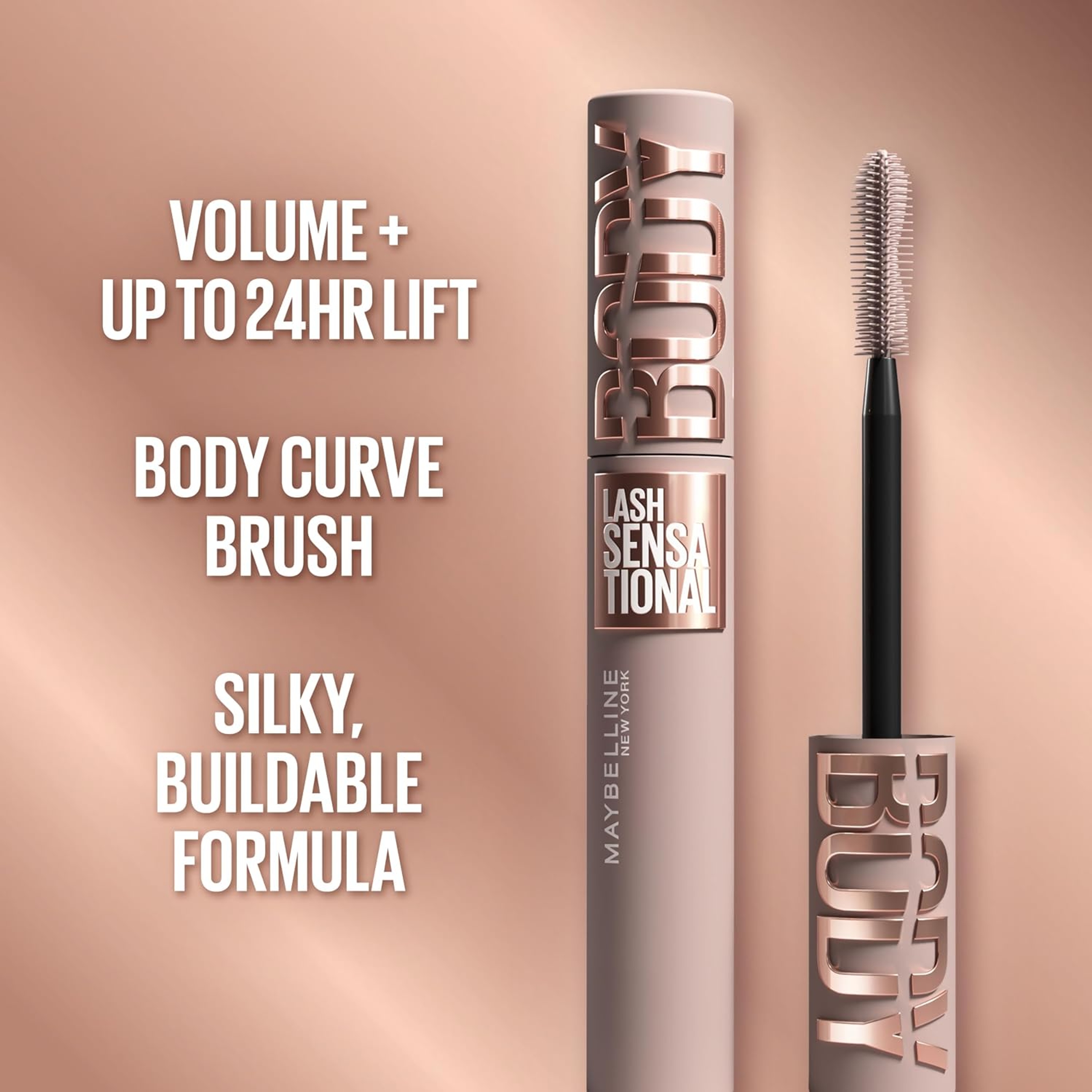 Maybelline Lash Sensational Body Washable Mascara​ - Full Volume Lifting Mascara - Blackest Black 4