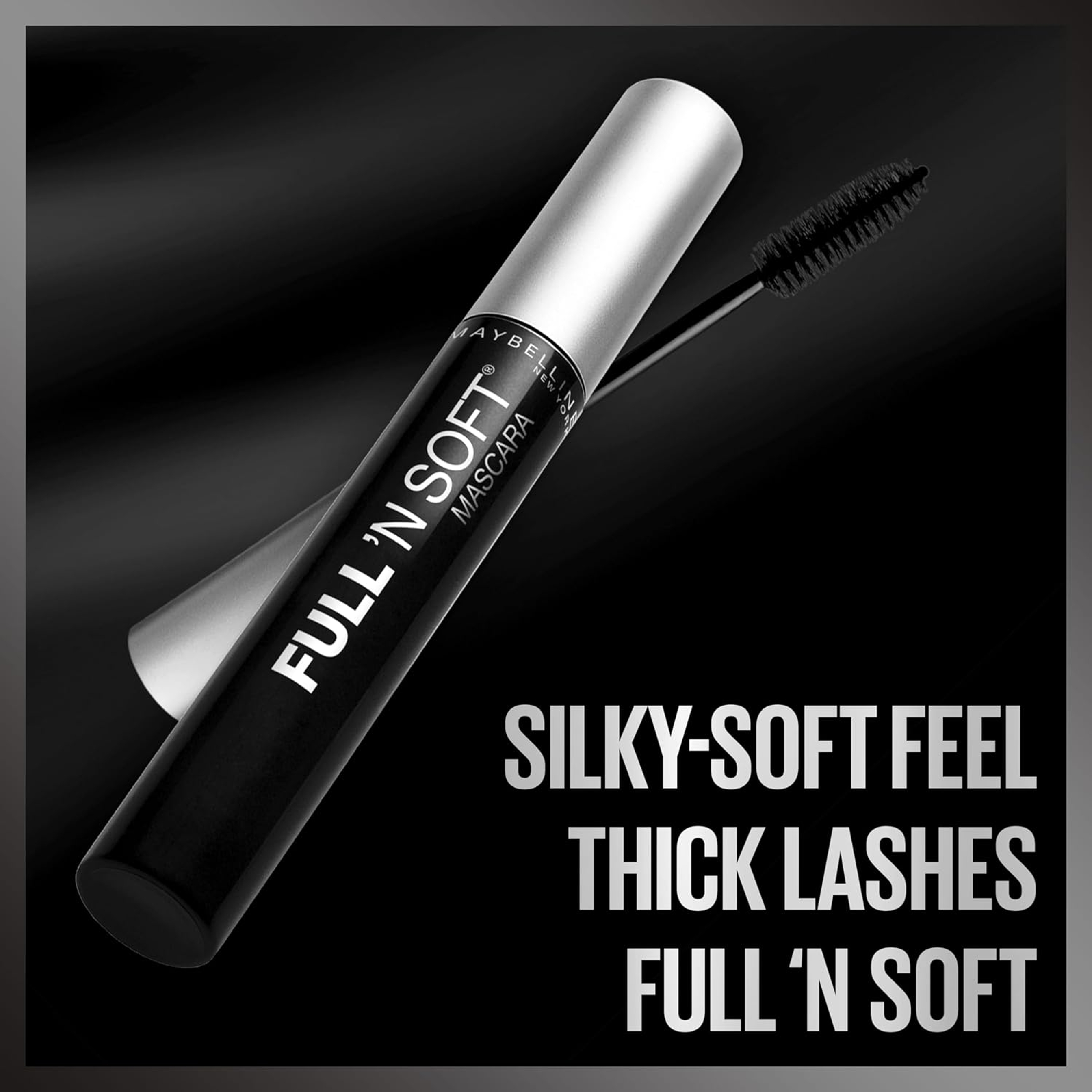 Maybelline Full 'N Soft Waterproof Mascara - for Softer & Fuller Looking Lashes - Very Black 3