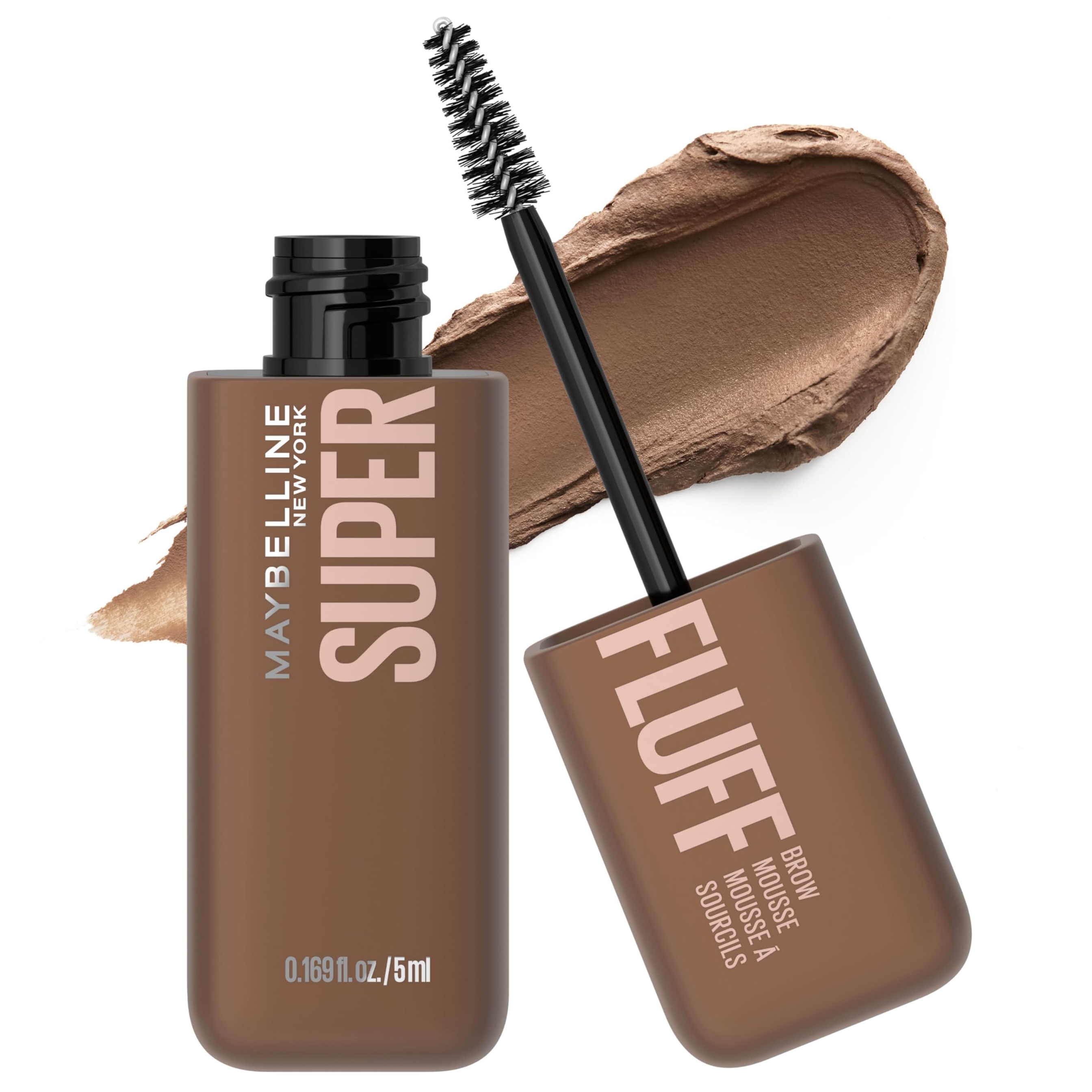 Maybelline Superfluff Brow Mousse, Soft Brown, 0.169 fl.oz - All Day Tinted Brow Gel for Soft Full Brows 1
