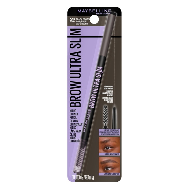 Maybelline Brow Ultra Slim Micro-Definer Pencil - Brow Pencil for Defined Eyebrows - Black Brown
