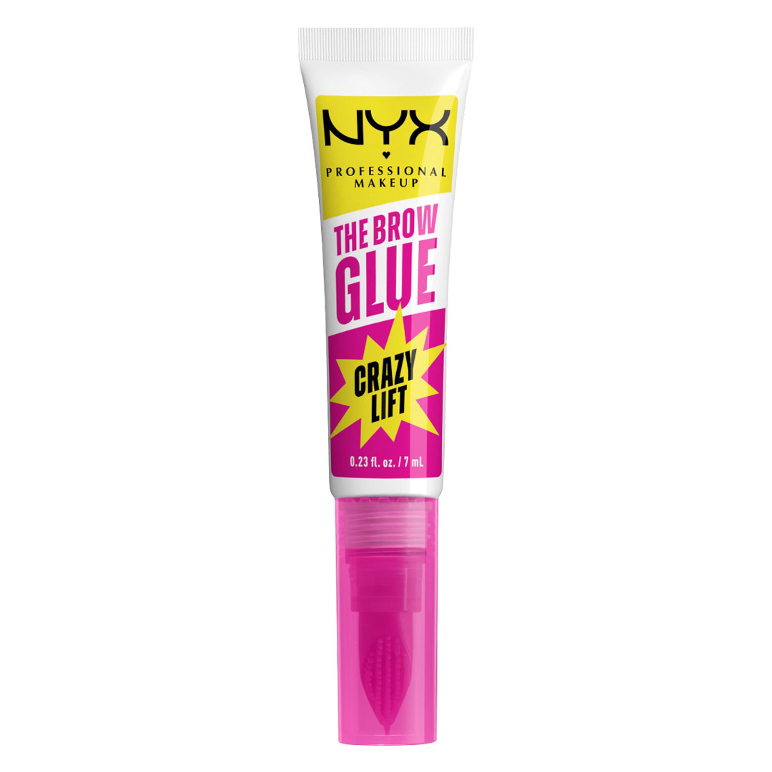 NYX Professional Makeup The Brow Glue Crazy Lift, Clear, 0.23 fl.oz - Strong Hold Brow Lamination Gel with Built-In Styling Comb 1