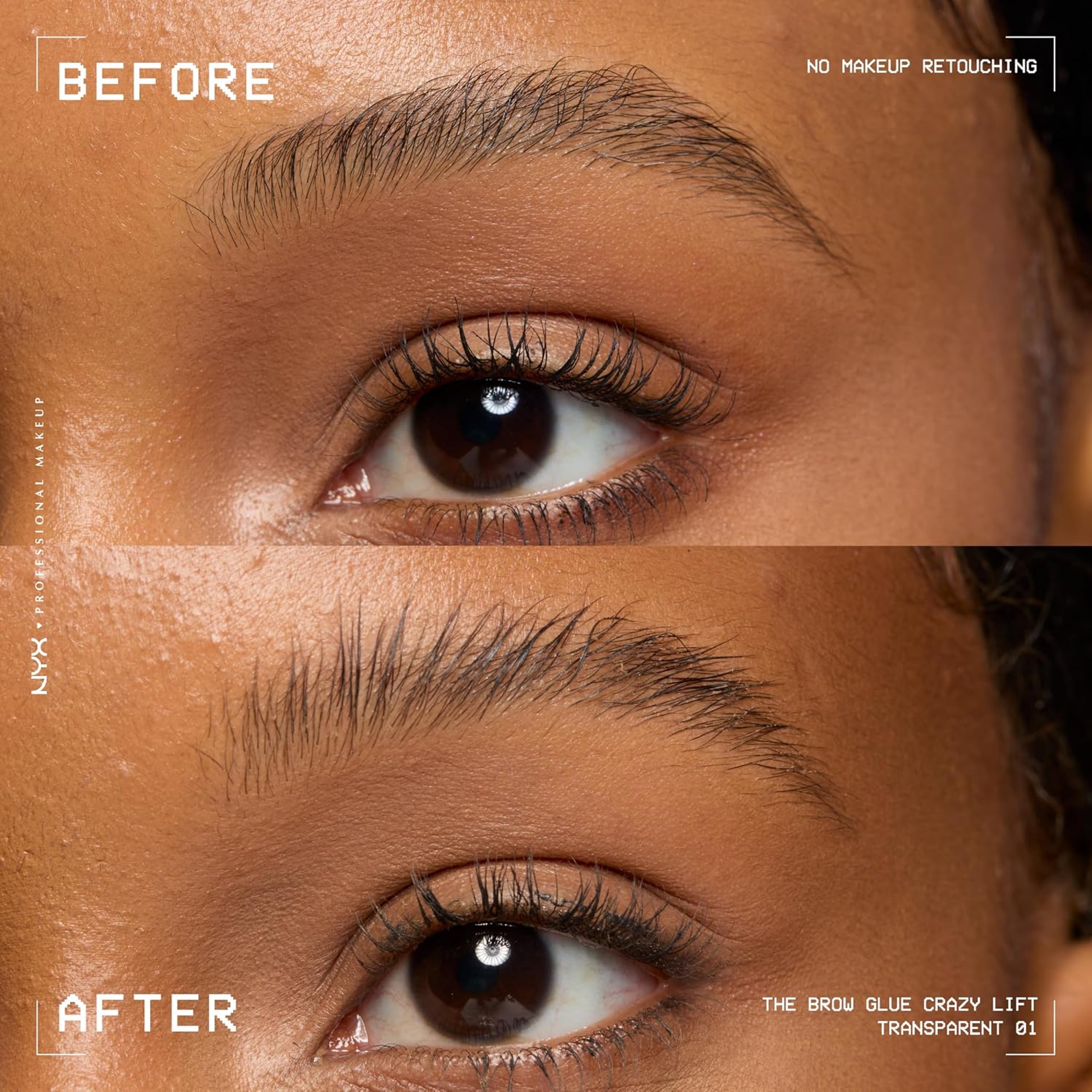 NYX Professional Makeup The Brow Glue Crazy Lift, Clear, 0.23 fl.oz - Strong Hold Brow Lamination Gel with Built-In Styling Comb 2