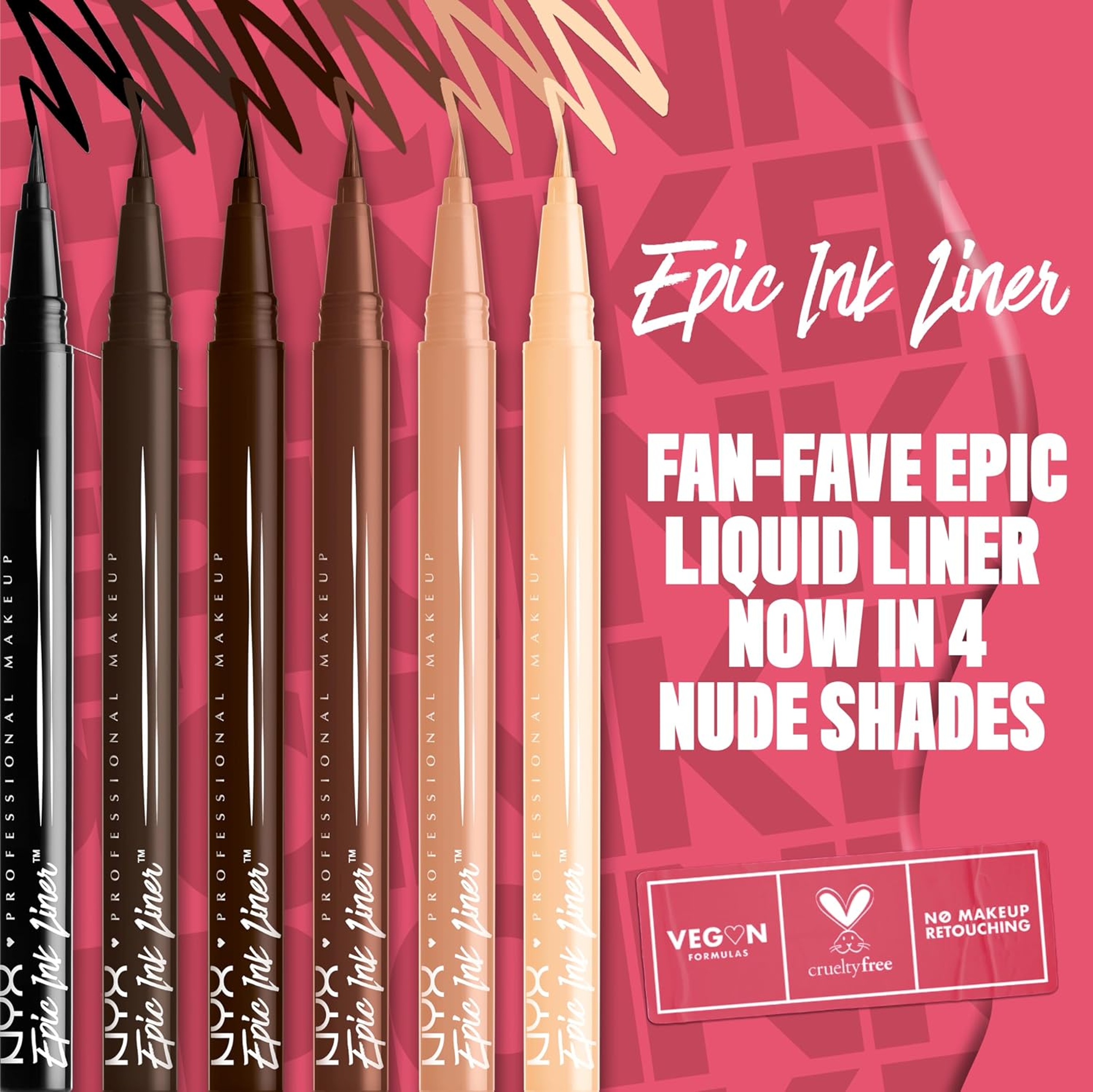 NYX Professional Makeup Epic Ink Liner, Dark Chocolate, 1 Count - Waterproof Liquid Eyeliner with Vegan Formula 4