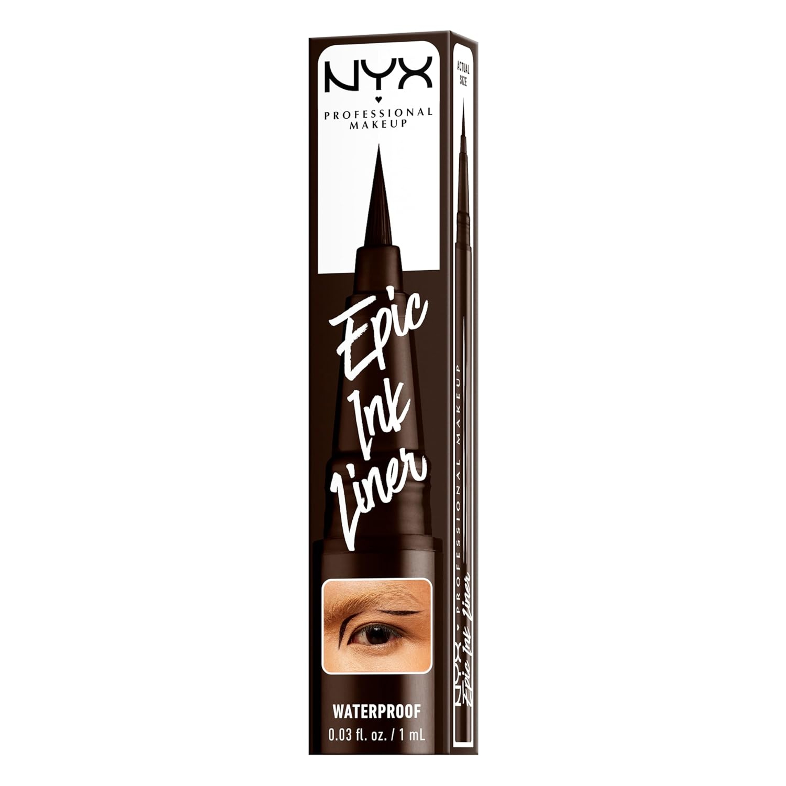 NYX Professional Makeup Epic Ink Liner, Dark Chocolate, 1 Count - Waterproof Liquid Eyeliner with Vegan Formula 8