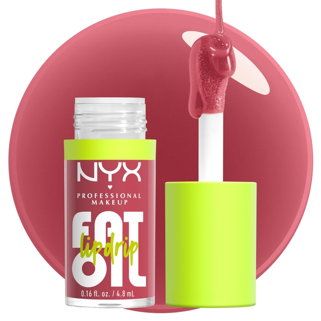 NYX Professional Makeup Fat Oil Lip Drip, Chillin Like a Villain, 0.16 fl.oz - Moisturizing Lip Oil Gloss with Up to 12HR Hydration