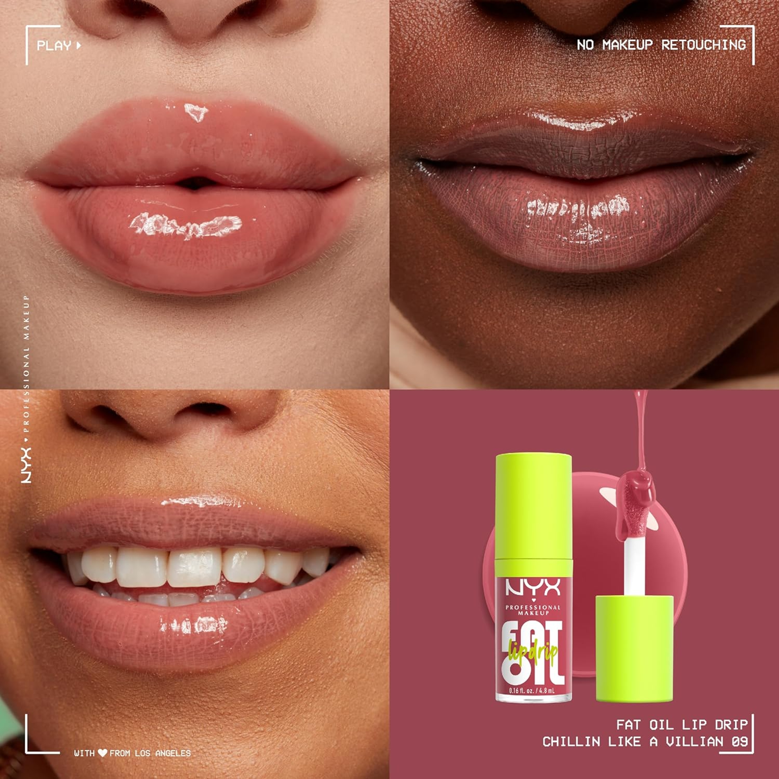 NYX Professional Makeup Fat Oil Lip Drip, Chillin Like a Villain, 0.16 fl.oz - Moisturizing Lip Oil Gloss with Up to 12HR Hydration 3