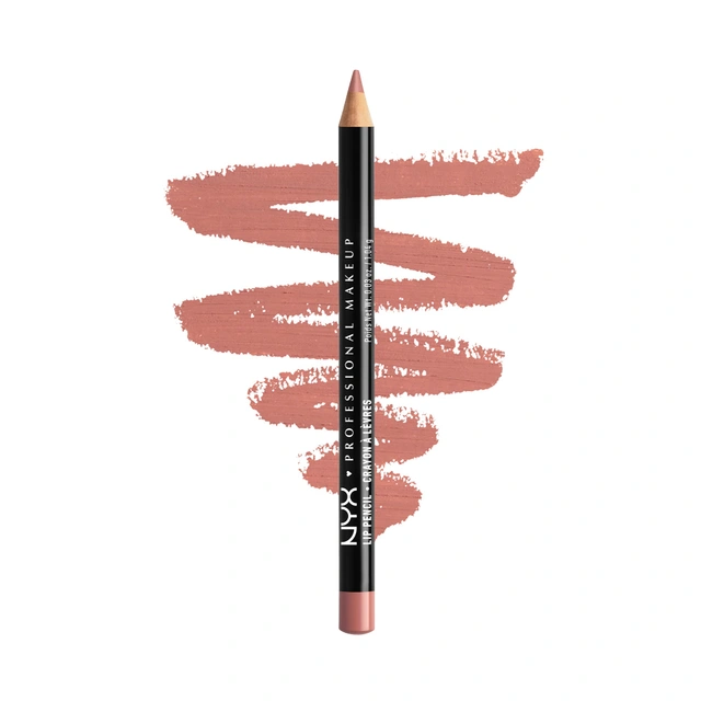 NYX Professional Makeup Slim Lip Pencil, Nude Pink, 0.03 oz - Long-Lasting Creamy Lip Liner