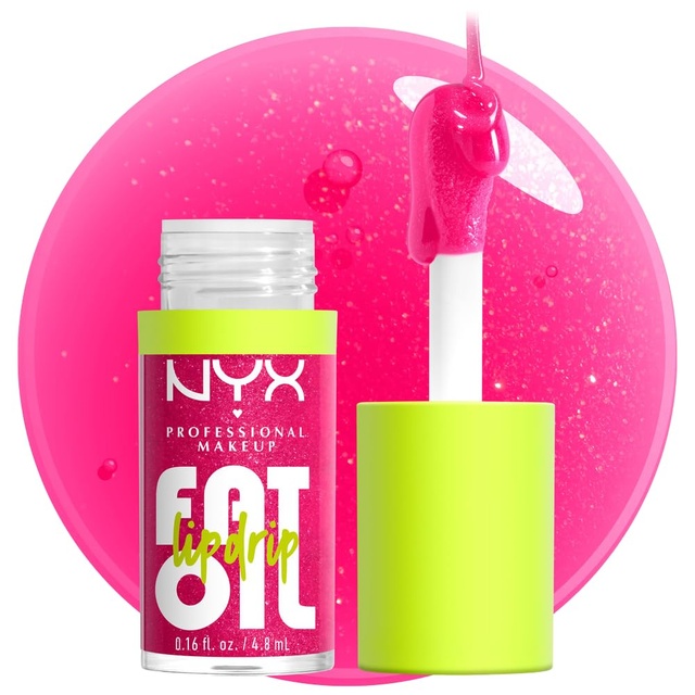NYX Professional Makeup Fat Oil Lip Drip, Supermodel, 0.16 fl.oz - Moisturizing Lip Oil Gloss with Up to 12HR Hydration