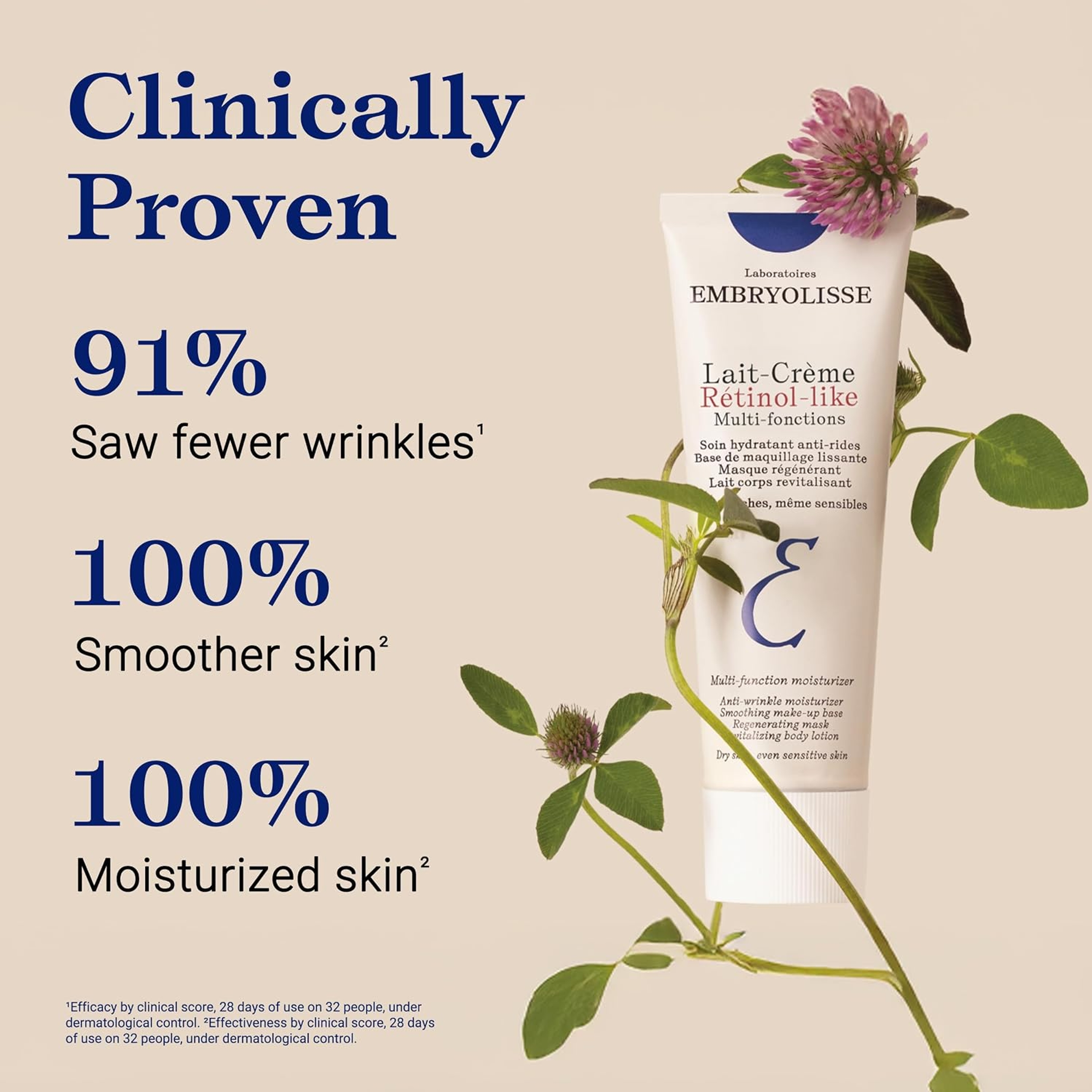 Embryolisse Lait-Crème Retinol-Like 2.54 fl.oz - Anti-Aging Moisturizer, Reduces Fine Lines & Wrinkles for Sensitive Skin 3