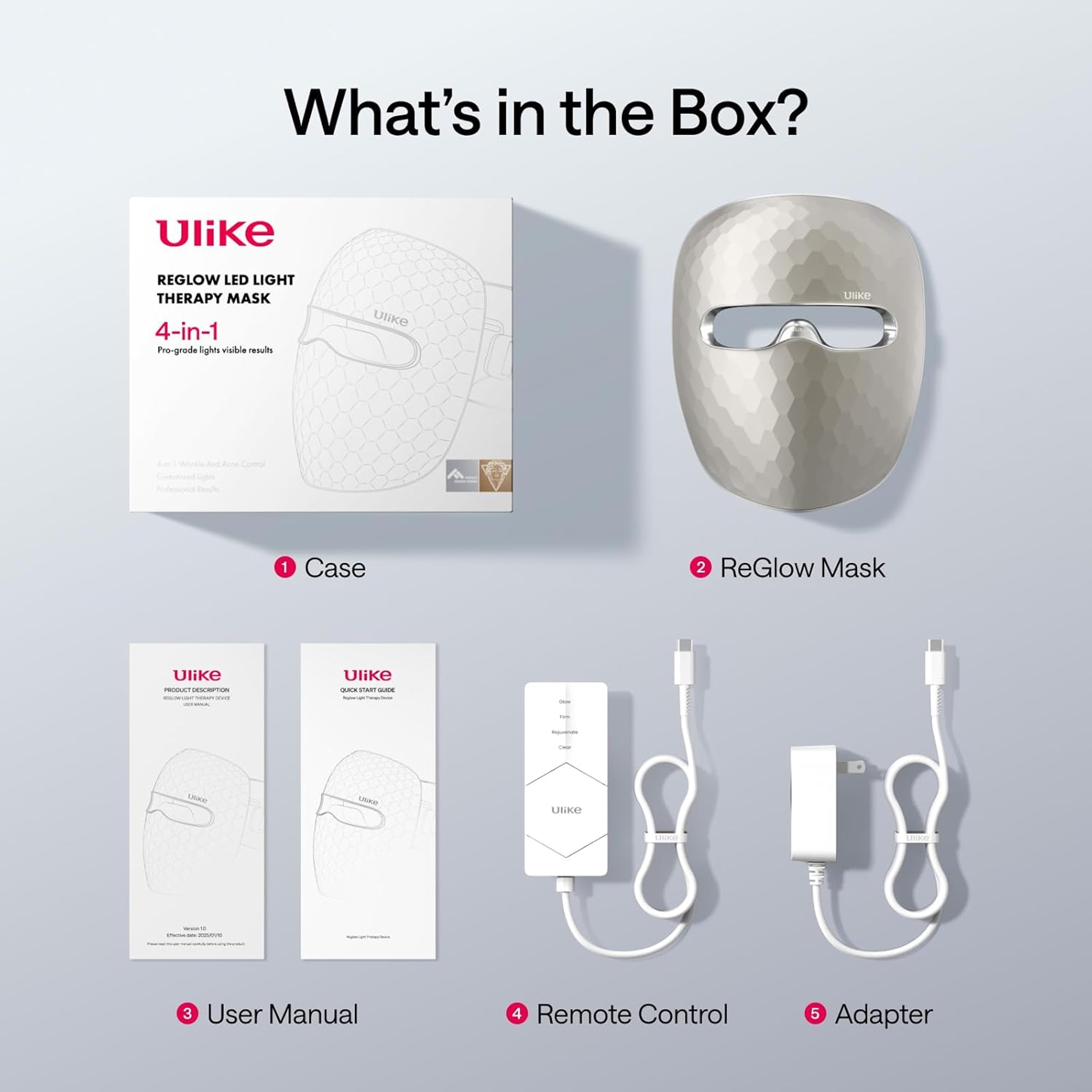 Ulike ReGlow LED Light Therapy Mask, Champagne Gold, 1 Count - Infrared Light Therapy for Face 8