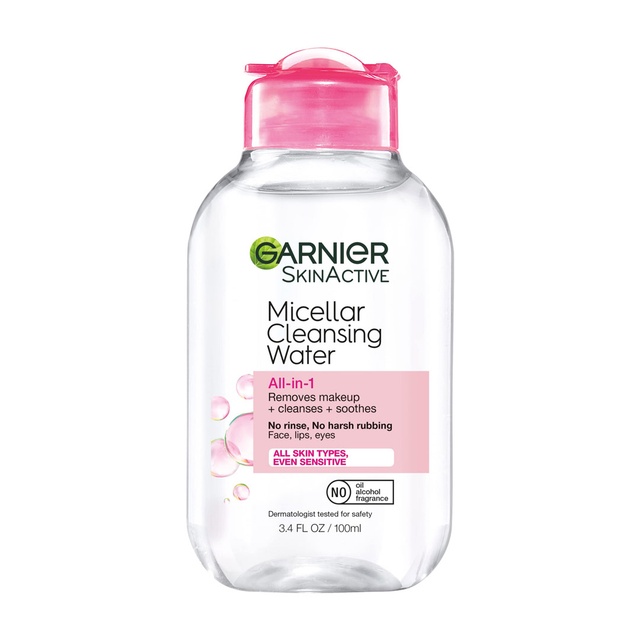 Garnier Micellar Cleansing Water All-in-1 3.4 fl.oz - Hydrating Facial Cleanser & Makeup Remover for Sensitive Skin