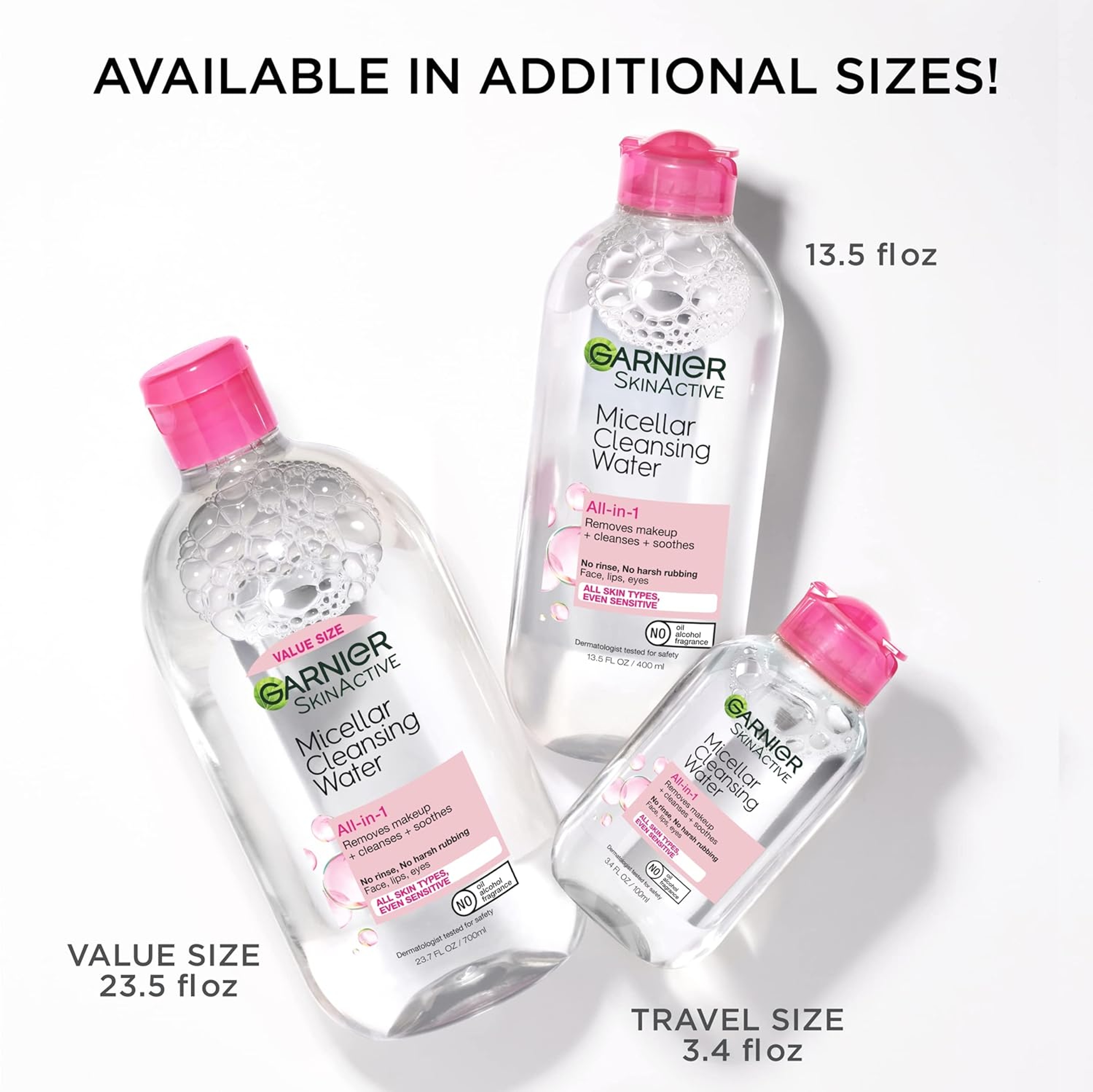 Garnier Micellar Cleansing Water All-in-1 3.4 fl.oz - Hydrating Facial Cleanser & Makeup Remover for Sensitive Skin 7