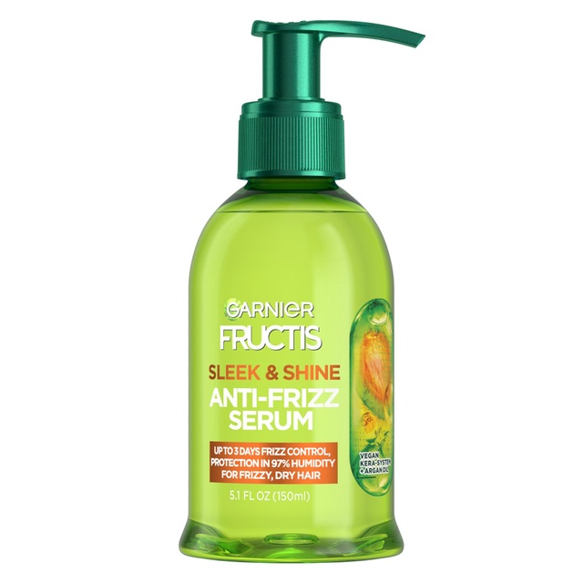 Garnier Fructis Sleek & Shine Anti-Frizz Serum 5.1 fl.oz - Leave-In Argan Oil Infused Formula for Frizzy & Dry Hair