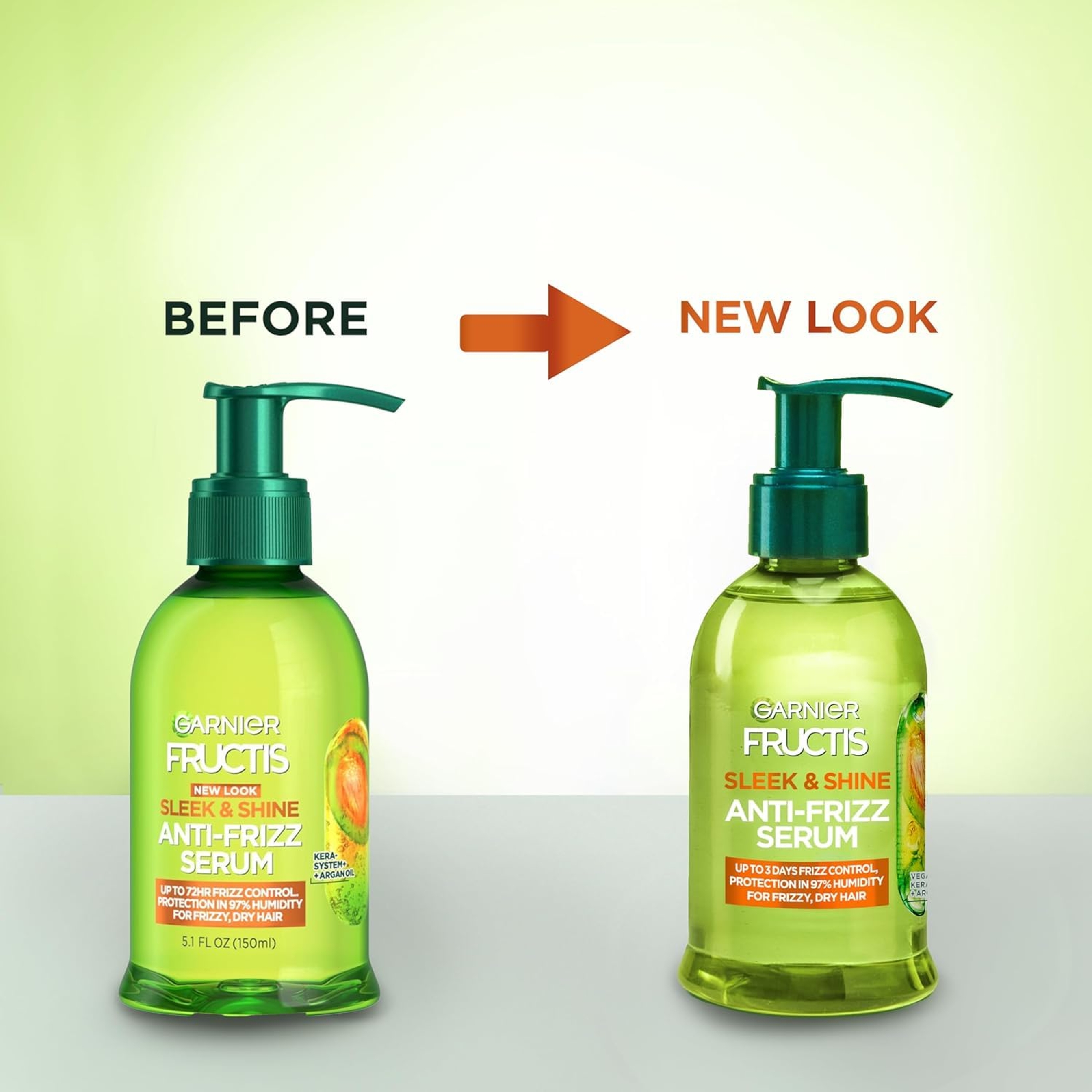 Garnier Fructis Sleek & Shine Anti-Frizz Serum 5.1 fl.oz - Leave-In Argan Oil Infused Formula for Frizzy & Dry Hair 2