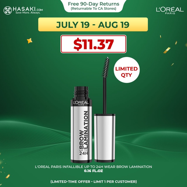 L'Oreal Paris Infallible Up To 24HR Brow Lamination 0.16 fl.oz - Water-Resistant Longwear Eyebrow Gel