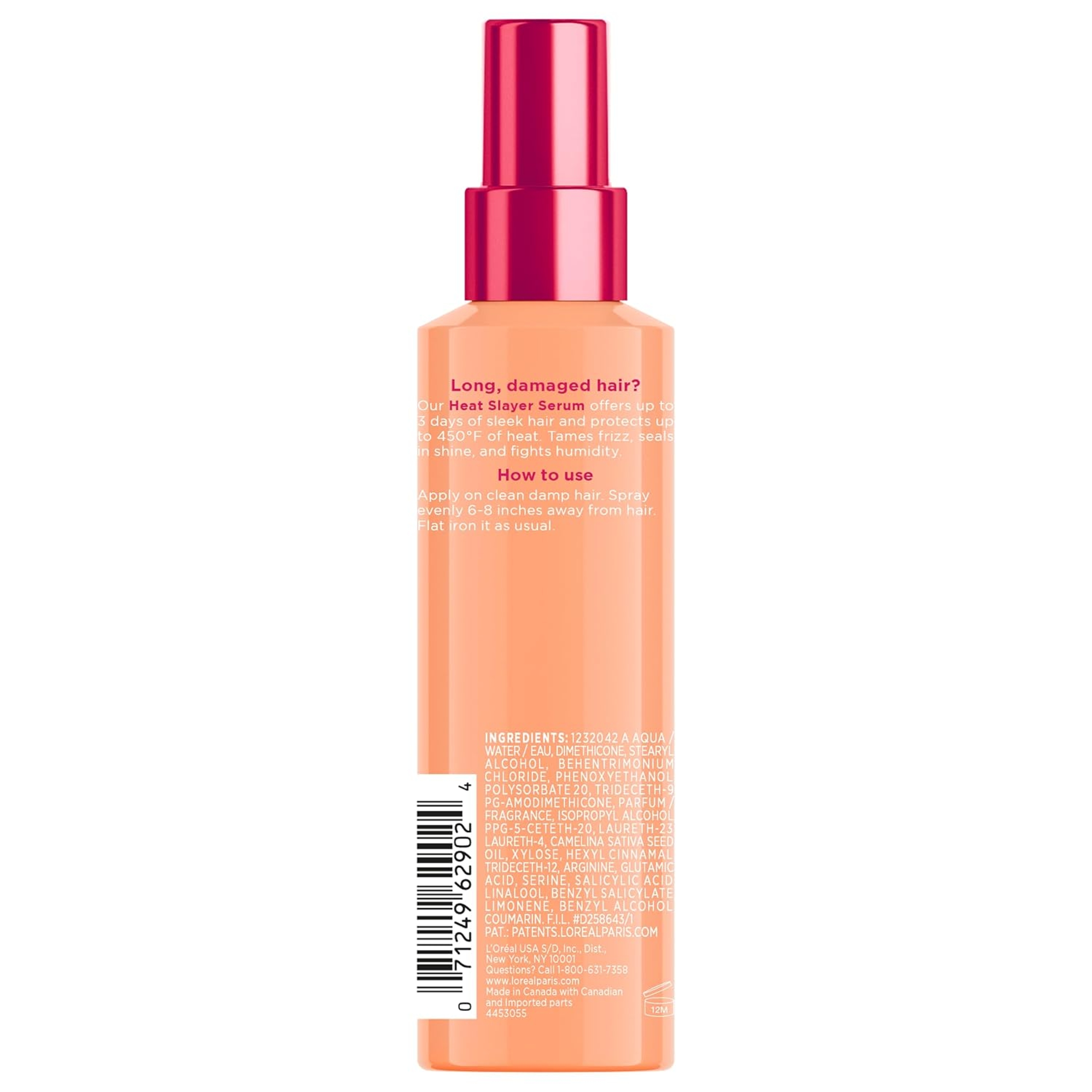 L'Oreal Paris Elvive Dream Lengths Heat Slayer Pre-Iron Spray 4.4 fl.oz - For Long, Damaged Hair 7
