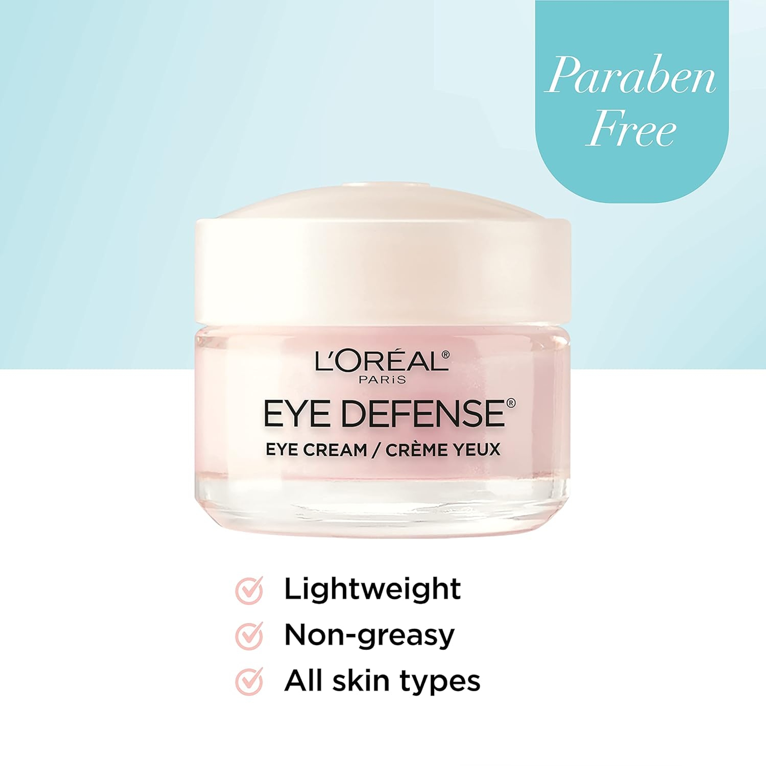 L'Oreal Paris Eye Defense Eye Cream 0.5 oz - with Caffeine & Hyaluronic Acid for All Skin Types 4