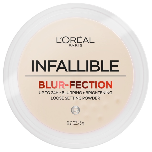 L'Oreal Paris Infallible Blur-fection Loose Setting Powder, Translucent Light, 0.21 oz  - Longwear Blurring Face Powder