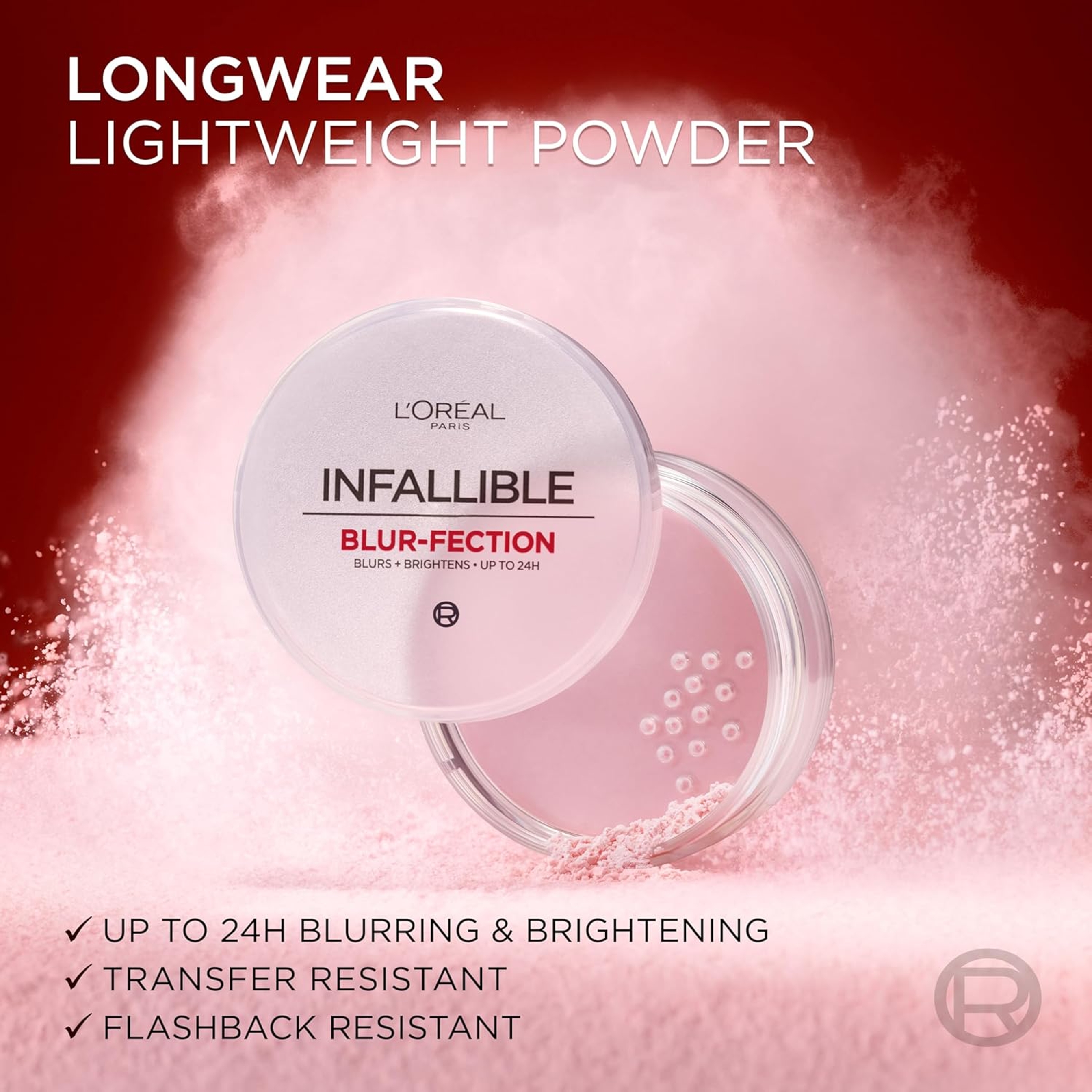 L'Oreal Paris Infallible Blur-fection Loose Setting Powder, Translucent Light, 0.21 oz  - Longwear Blurring Face Powder 4