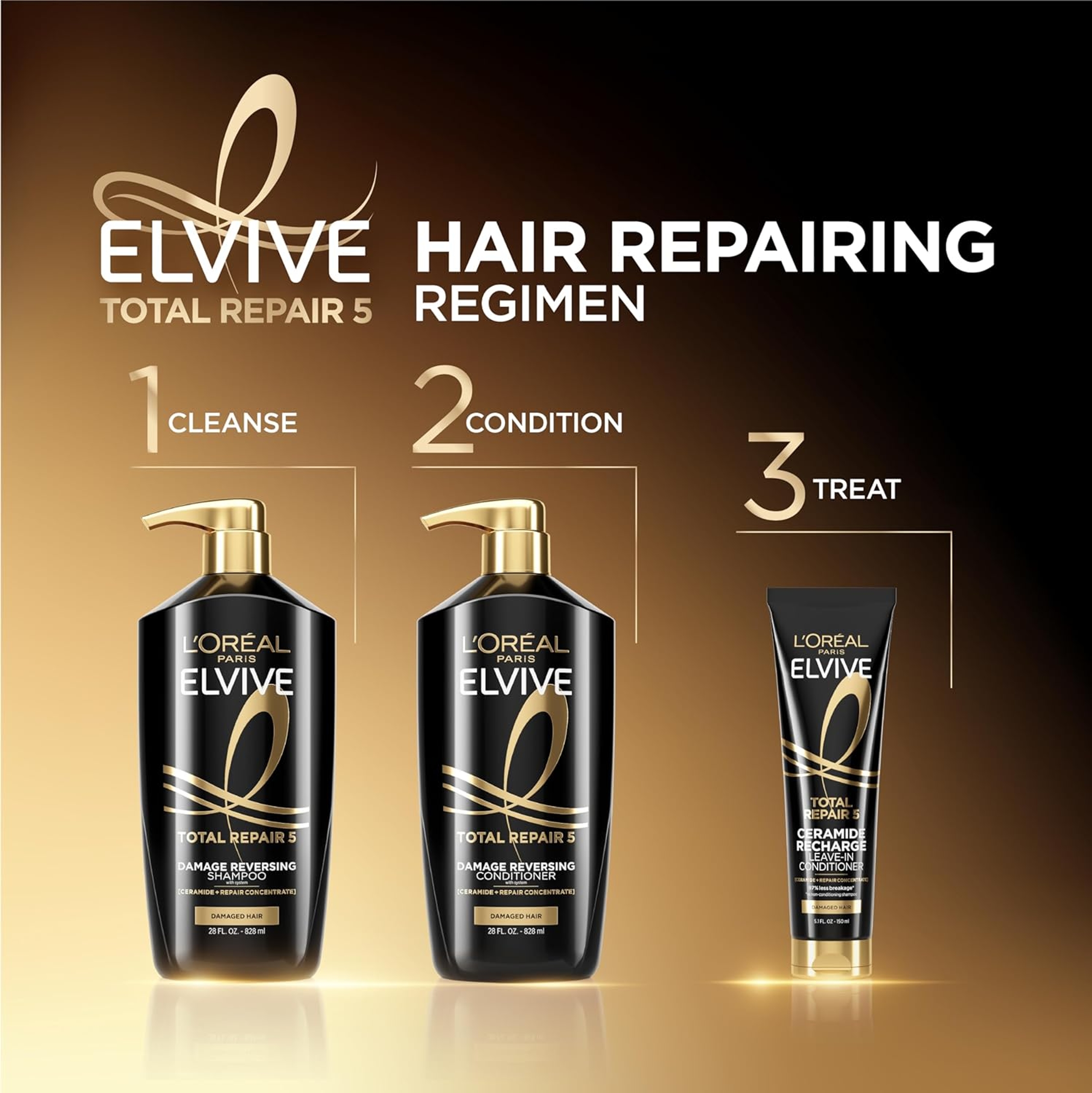 L'Oreal Paris Elvive Total Repair 5 Repairing Conditioner - Damage Eversing Conditioner for Damaged Hair 28 fl.oz 9