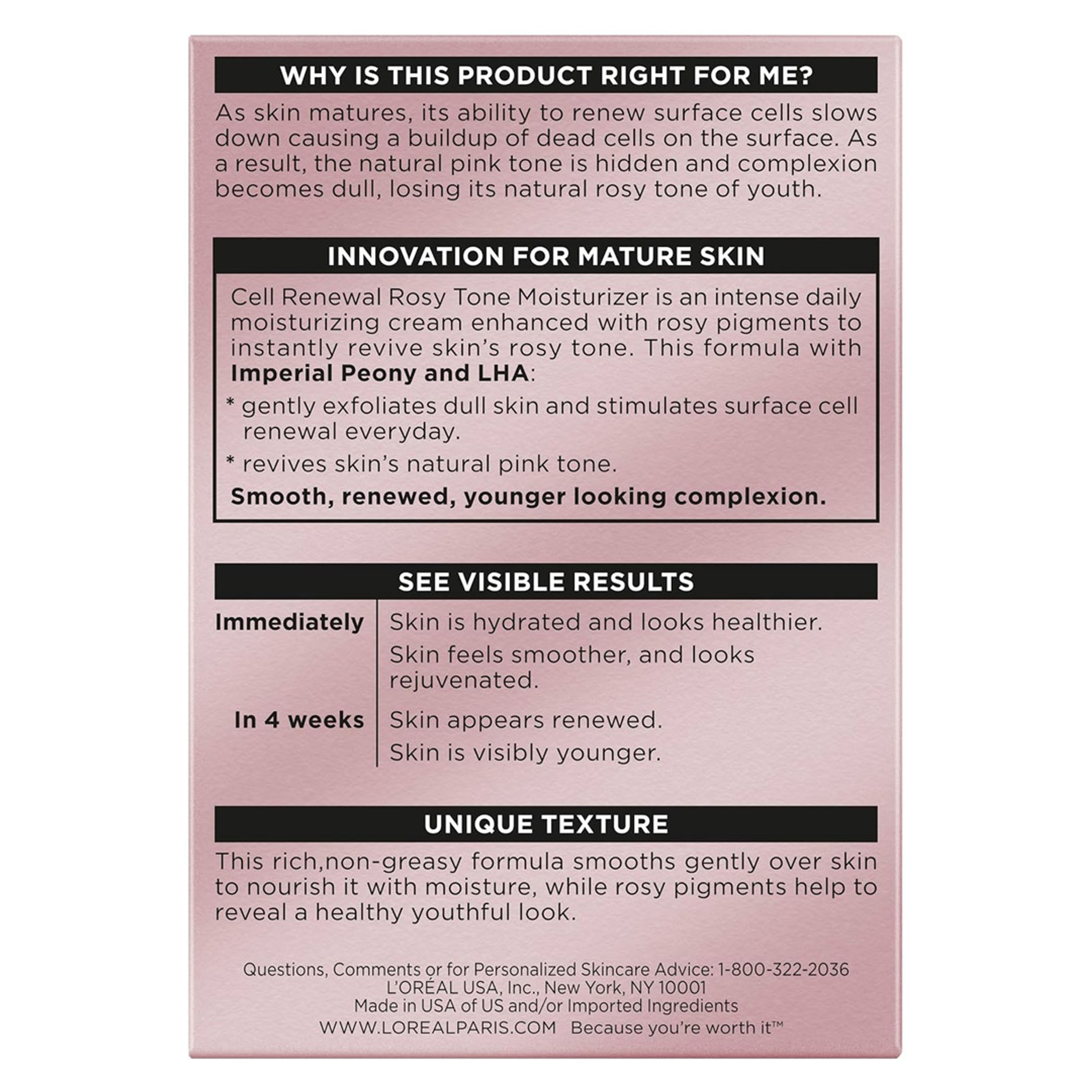 L'Oreal Paris Age Perfect Rosy Tone Moisturizer 1.7 oz - Anti-Sagging Cream for Mature, Dull Skin 8