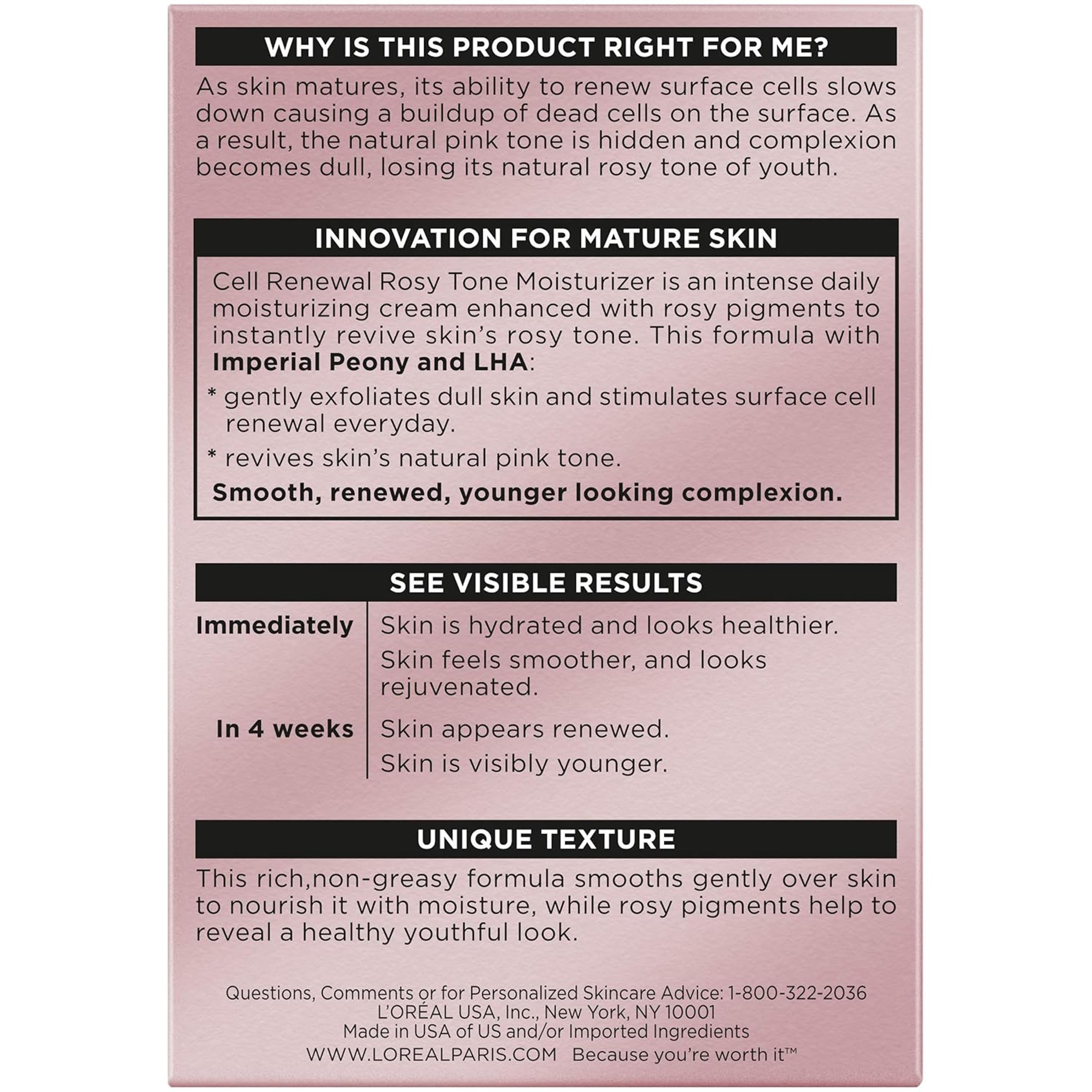 L'Oreal Paris Age Perfect Rosy Tone Moisturizer - Anti-Sagging Cream for Mature, Dull Skin 1.7 oz 8
