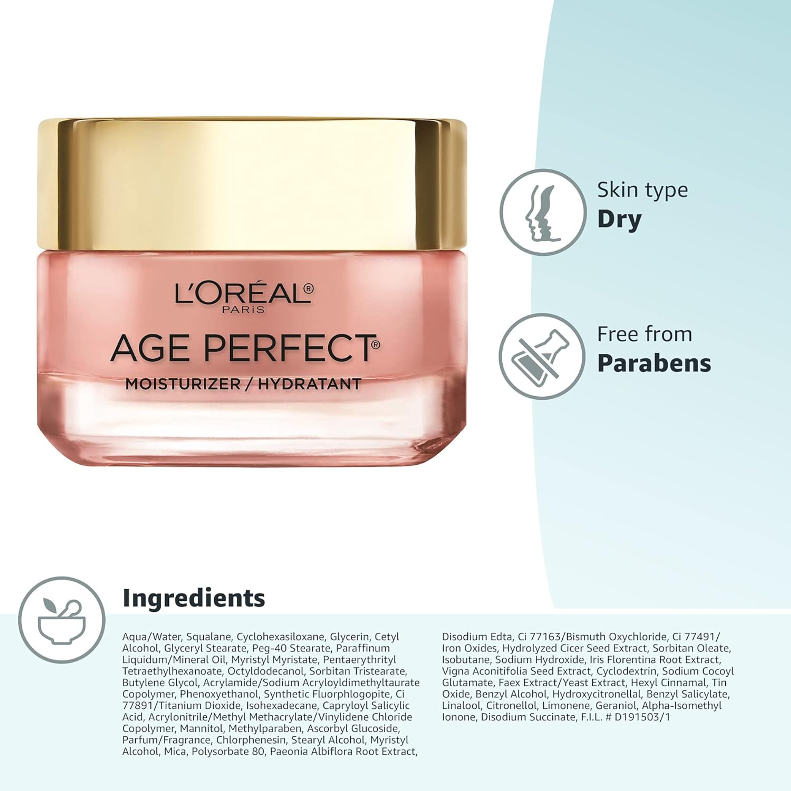L'Oreal Paris Age Perfect Rosy Tone Moisturizer - Anti-Sagging Cream for Mature, Dull Skin 1.7 oz 4
