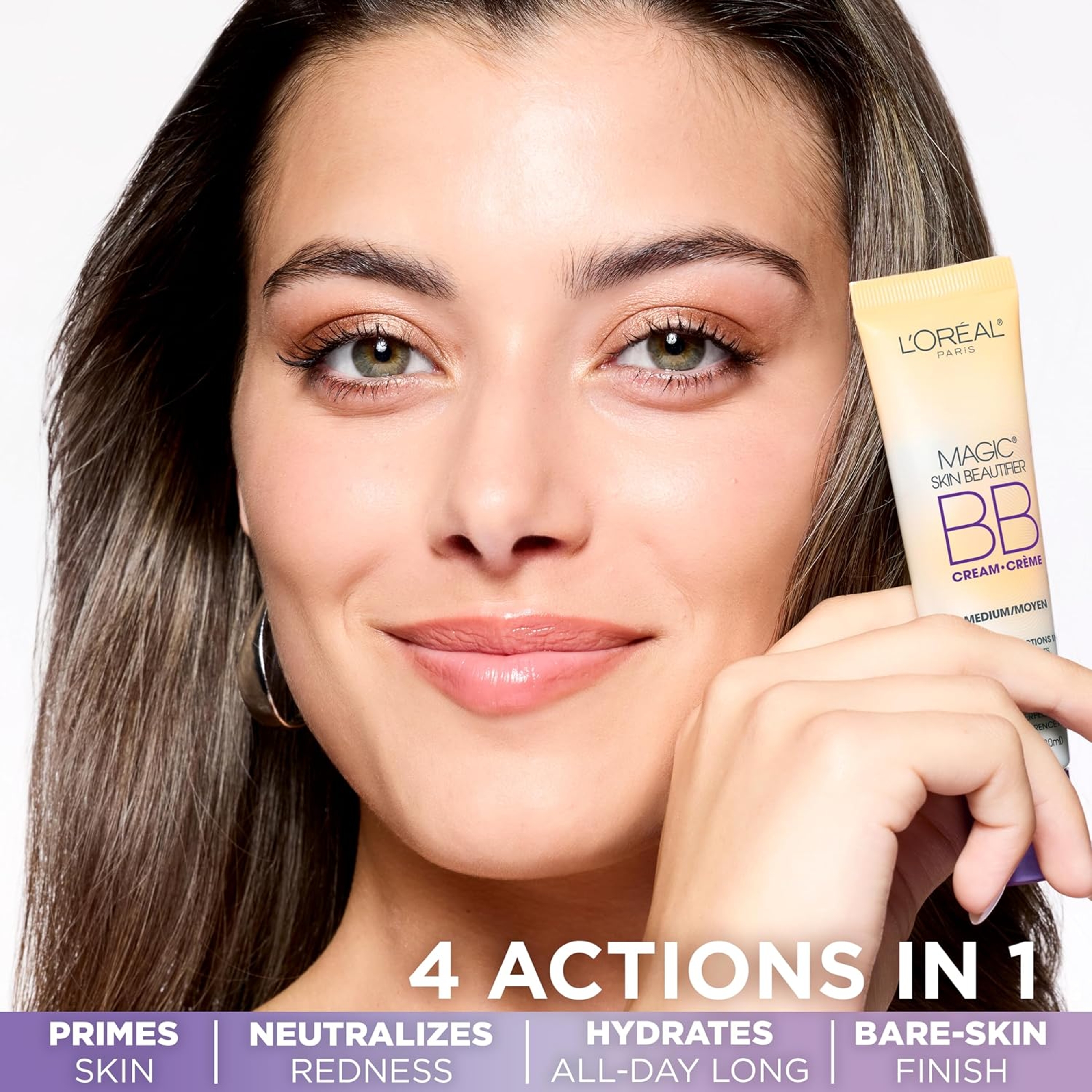 L'Oreal Paris Magic Skin Beautifier BB Cream - 4 Beautifying Actions in 1 Tinted Moisturizer - Medium 1 fl.oz 2