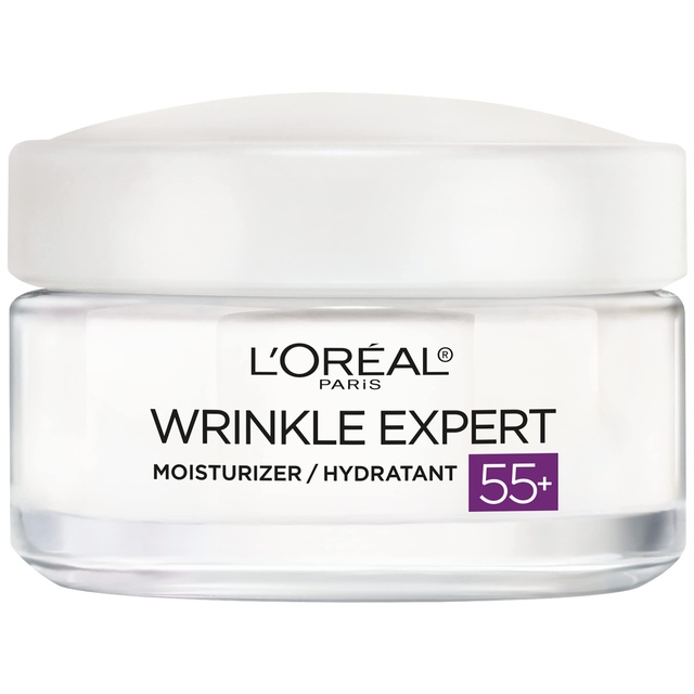 L'Oreal Paris Wrinkle Expert 55+ Moisturizer - Anti-Aging Cream with Calcium suitable for Sensitive Skin 1.7 oz