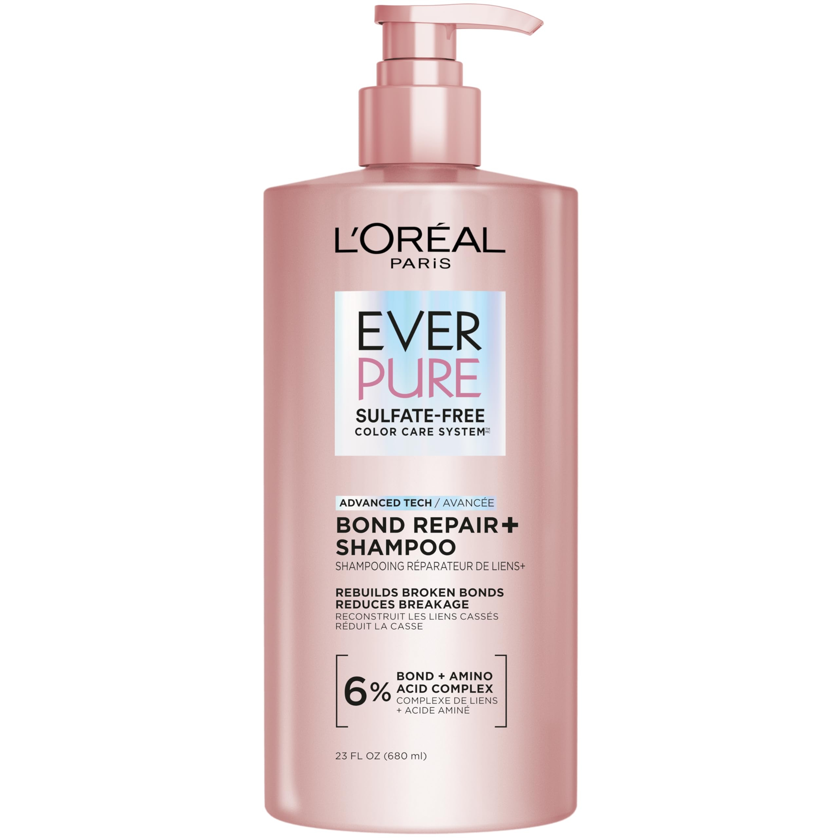 L'Oreal Paris EverPure Bond Repair+ Shampoo 23 fl.oz - Strengthens & Repairs Damaged, Color-Treated Hair 1