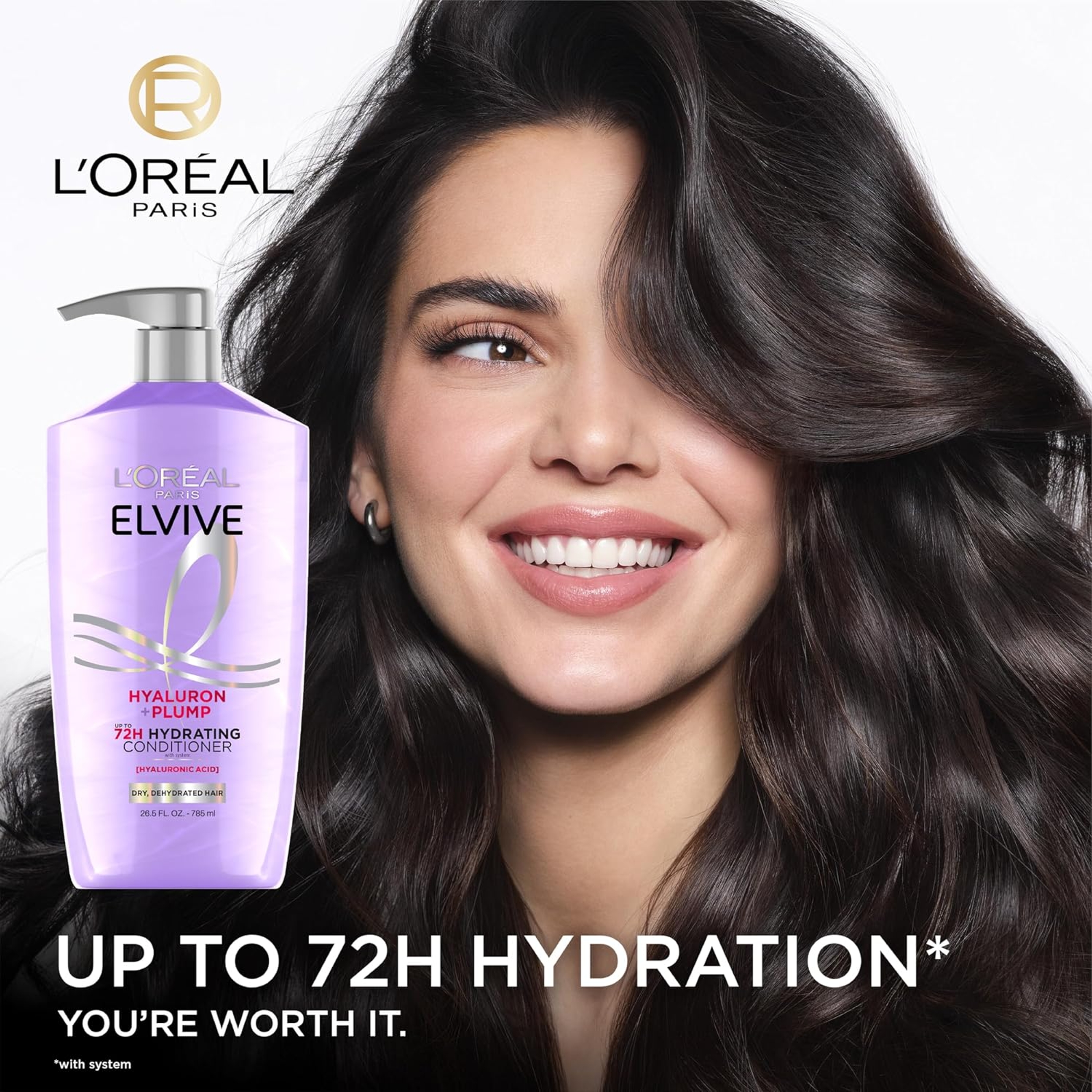 L'Oreal Paris Elvive Hyaluron Plump Hydrating Conditioner 26.5 fl.oz - with Hyaluronic Acid for Dehydrated, Dry Hair 3
