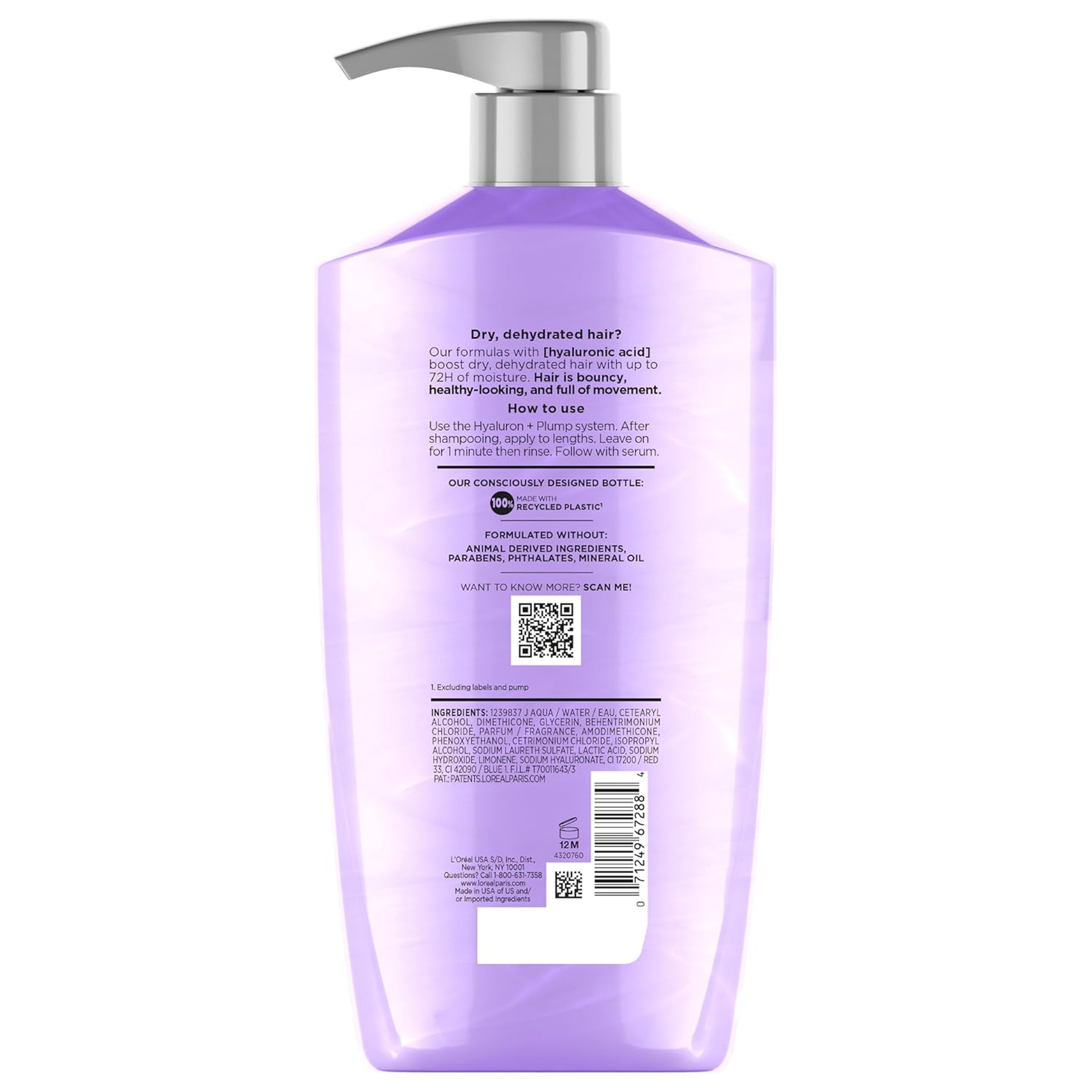 L'Oreal Paris Elvive Hyaluron Plump Hydrating Conditioner 26.5 fl.oz - with Hyaluronic Acid for Dehydrated, Dry Hair 10