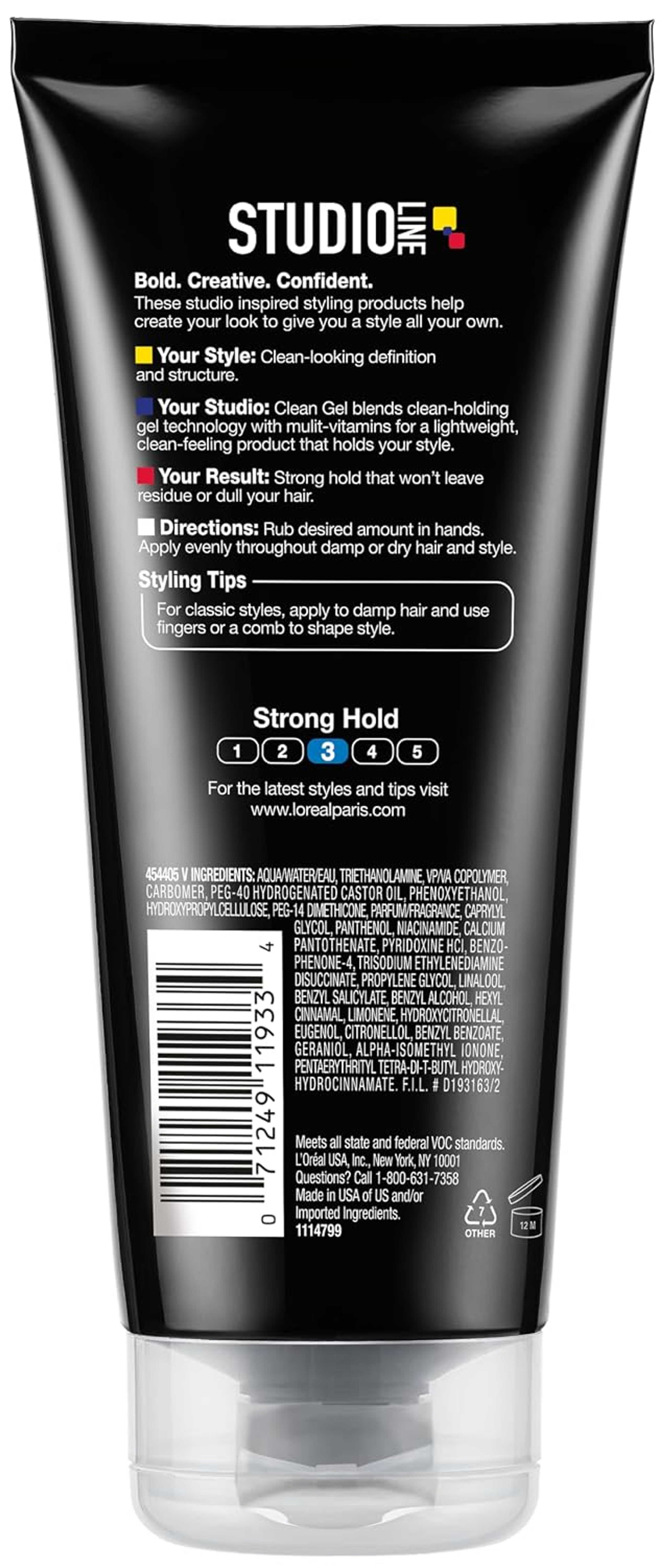 L'Oreal Paris Studio Line Clear Minded Clean Gel - Strong Hold, Medium Shine 6.8 fl.oz 6