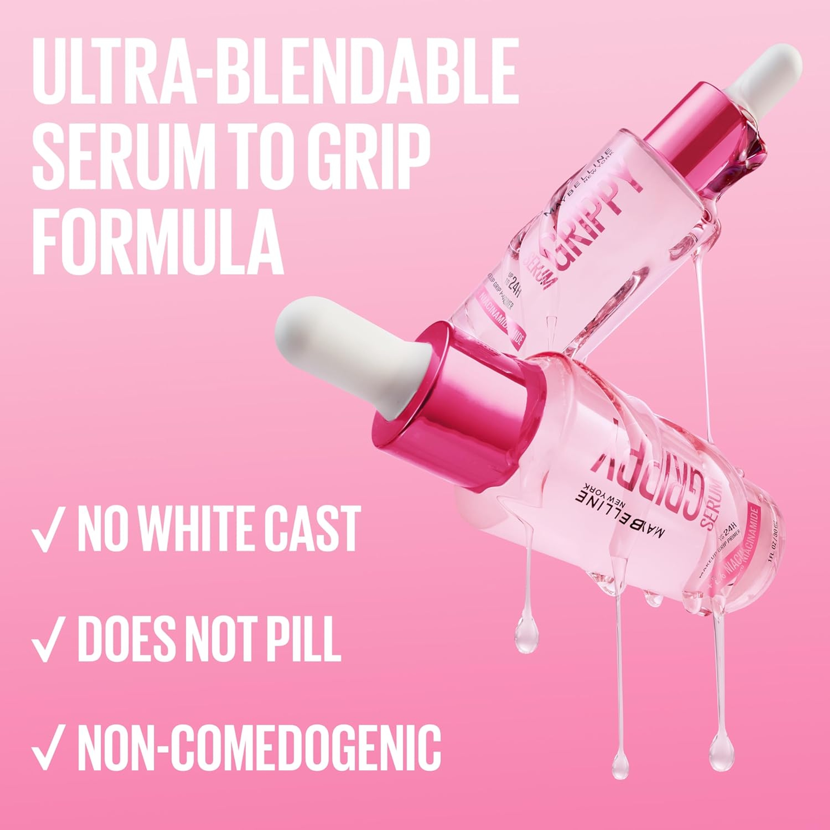 Maybelline Grippy Serum Primer 1 fl.oz - Up To 24HR Hydrating Makeup Primer with 2% Niacinamide 7