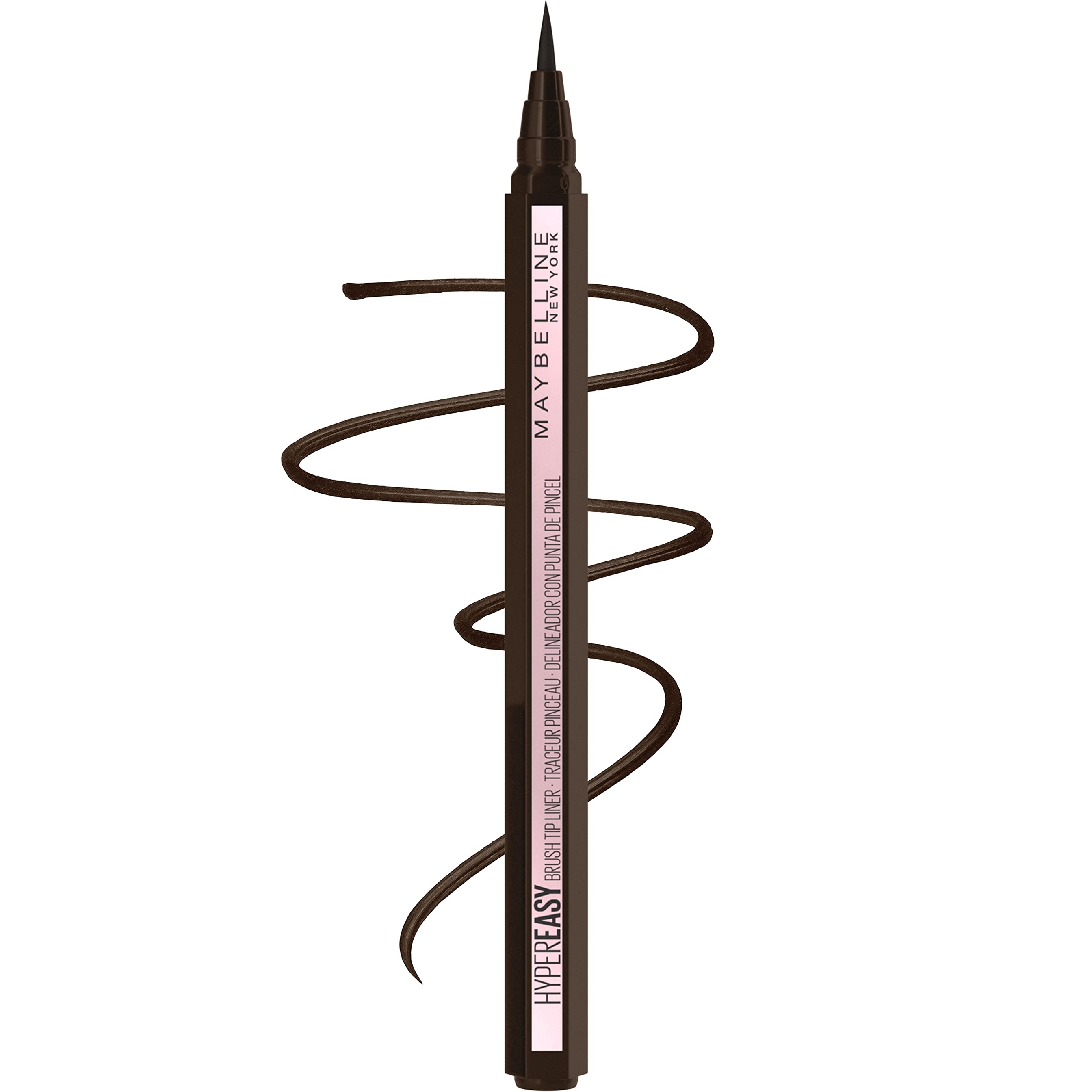 Maybelline Hyper Easy Liquid Eyeliner, Pitch Brown, 1 Count - Waterproof, No-Skip Pen Eyeliner with Satin Finish 1