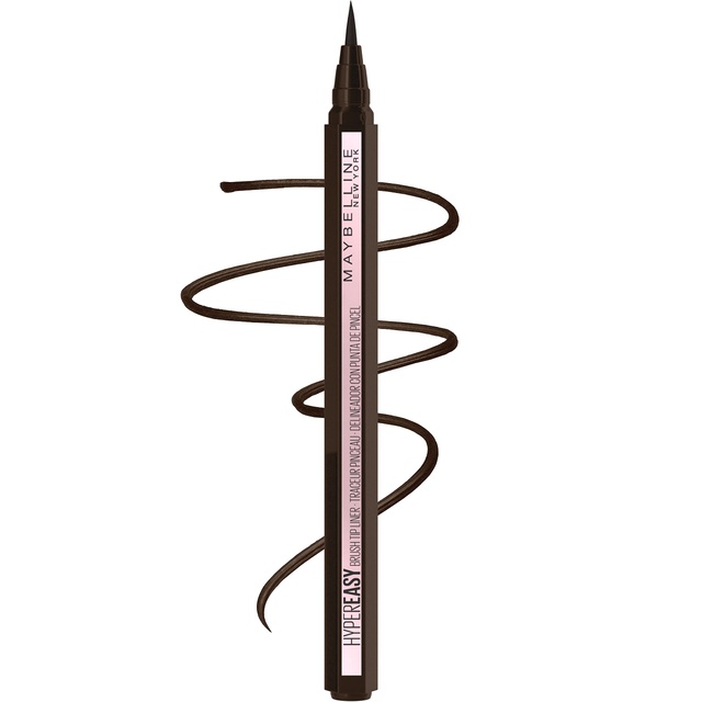 Maybelline Hyper Easy Liquid Eyeliner, Pitch Brown, 1 Count - Waterproof, No-Skip Pen Eyeliner with Satin Finish