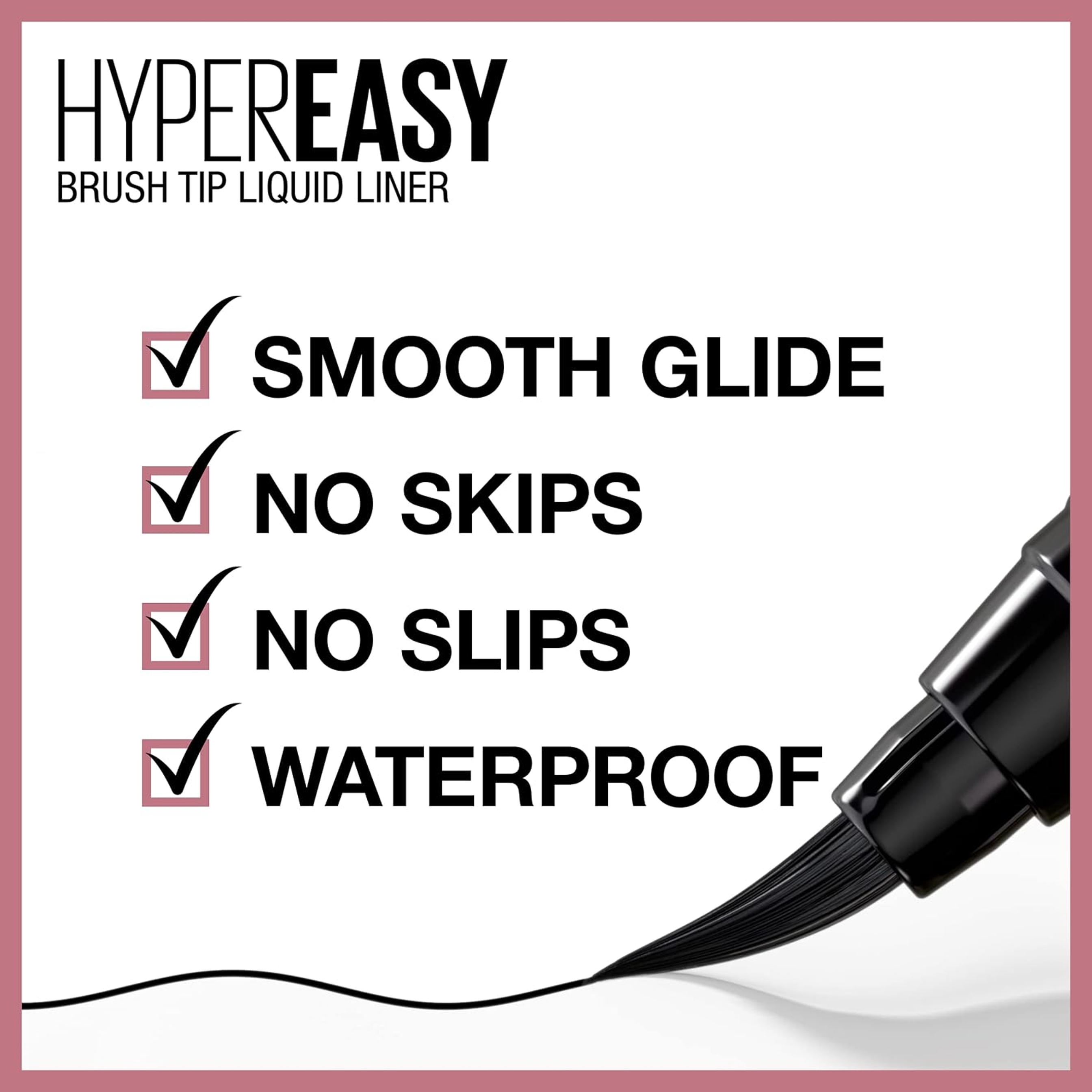 Maybelline Hyper Easy Liquid Eyeliner, Pitch Brown, 1 Count - Waterproof, No-Skip Pen Eyeliner with Satin Finish 4