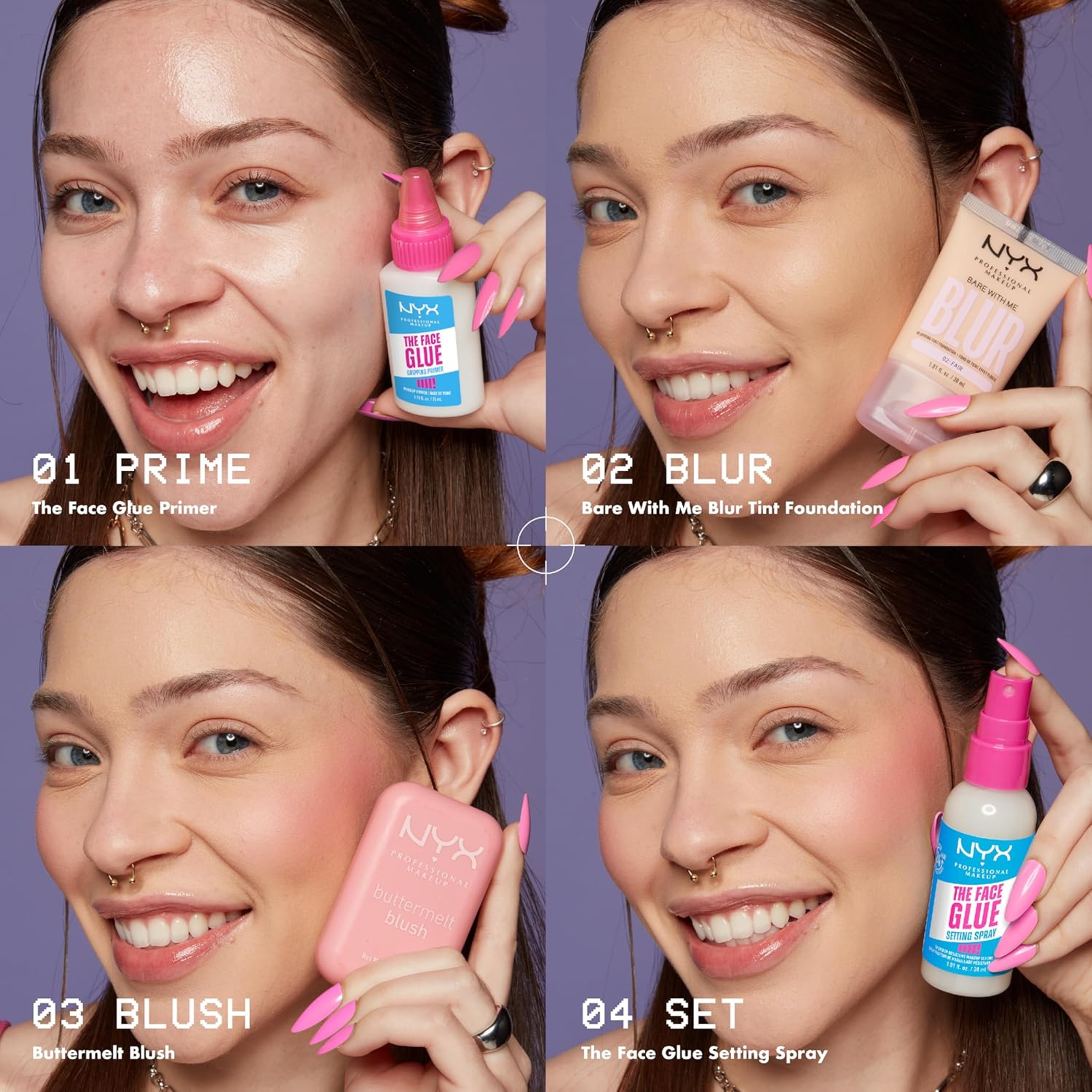 NYX Professional Makeup The Face Glue Setting Spray 2.03 fl.oz - Waterproof, Up to 24HR Makeup Lock & Shield 8