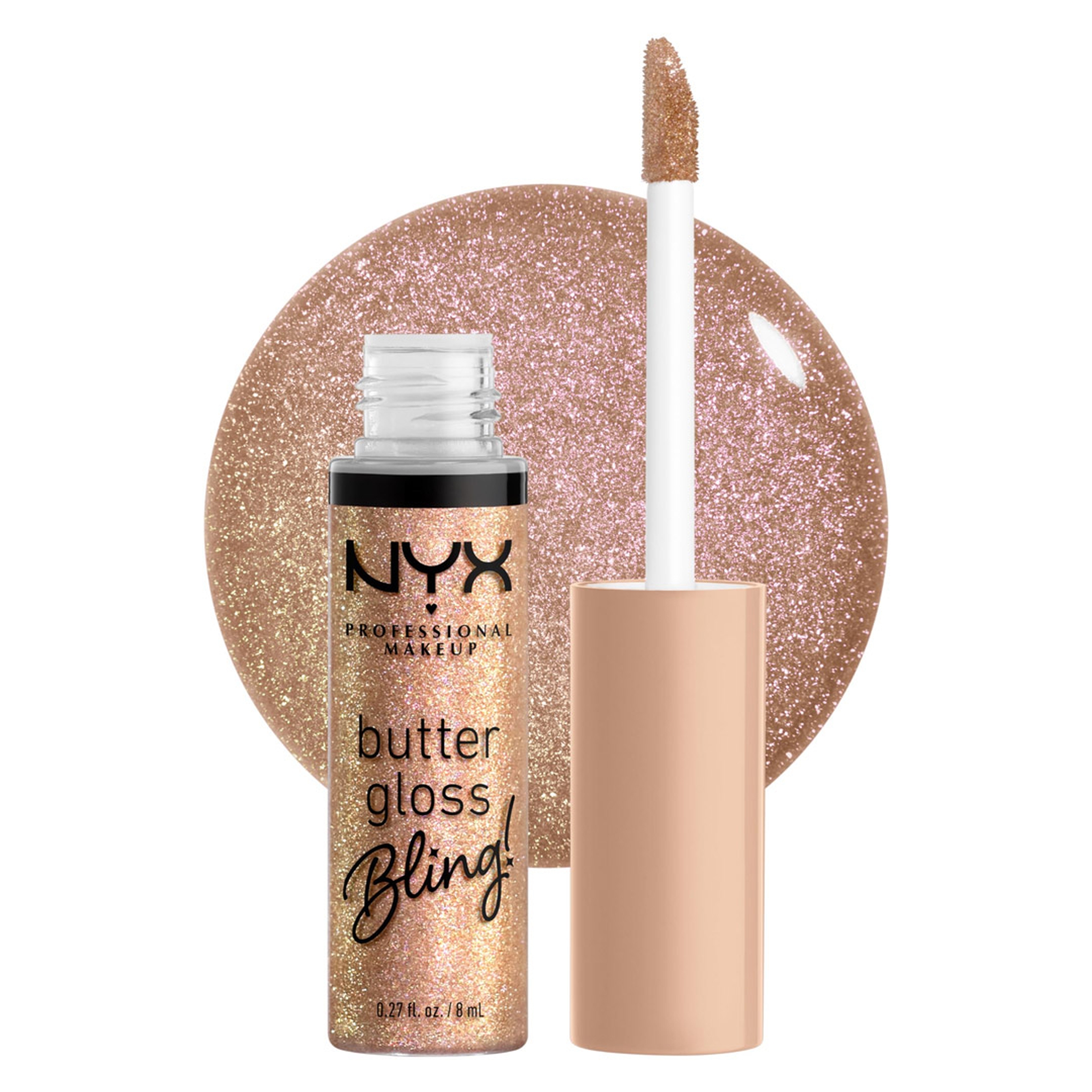 NYX Professional Makeup Butter Gloss Lip Gloss, Bring The Bling, 0.27 fl.oz - Non-Sticky & Shiny Vegan Lip Makeup 1