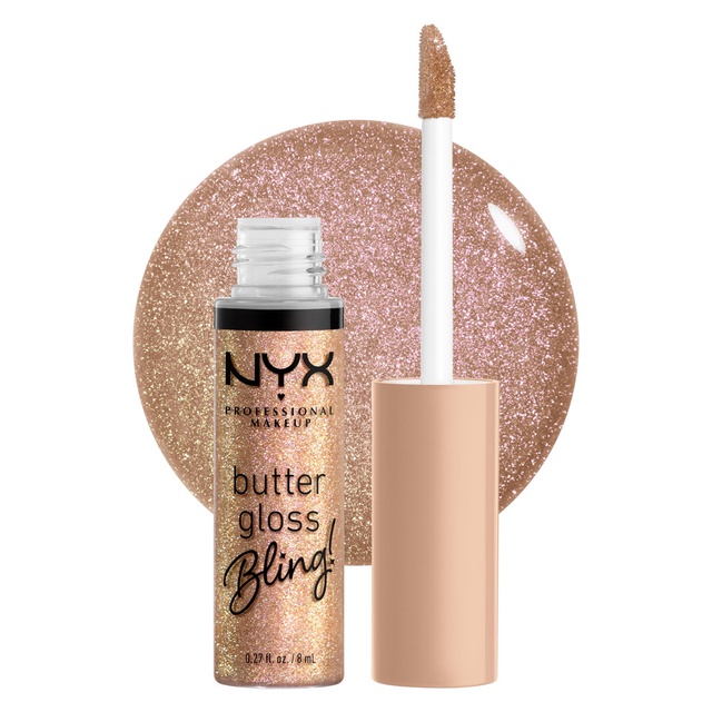 NYX Professional Makeup Butter Gloss Lip Gloss, Bring The Bling, 0.27 fl.oz - Non-Sticky & Shiny Vegan Lip Makeup