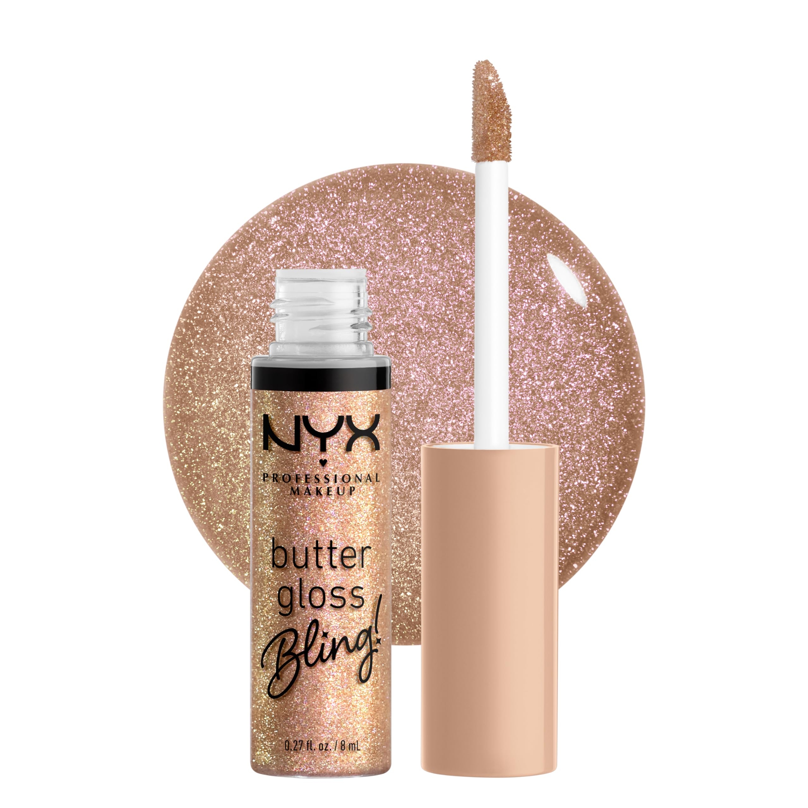 NYX Professional Makeup Butter Gloss Lip Gloss, Bring The Bling, 0.27 fl.oz - Non-Sticky & Shiny Vegan Lip Makeup 1
