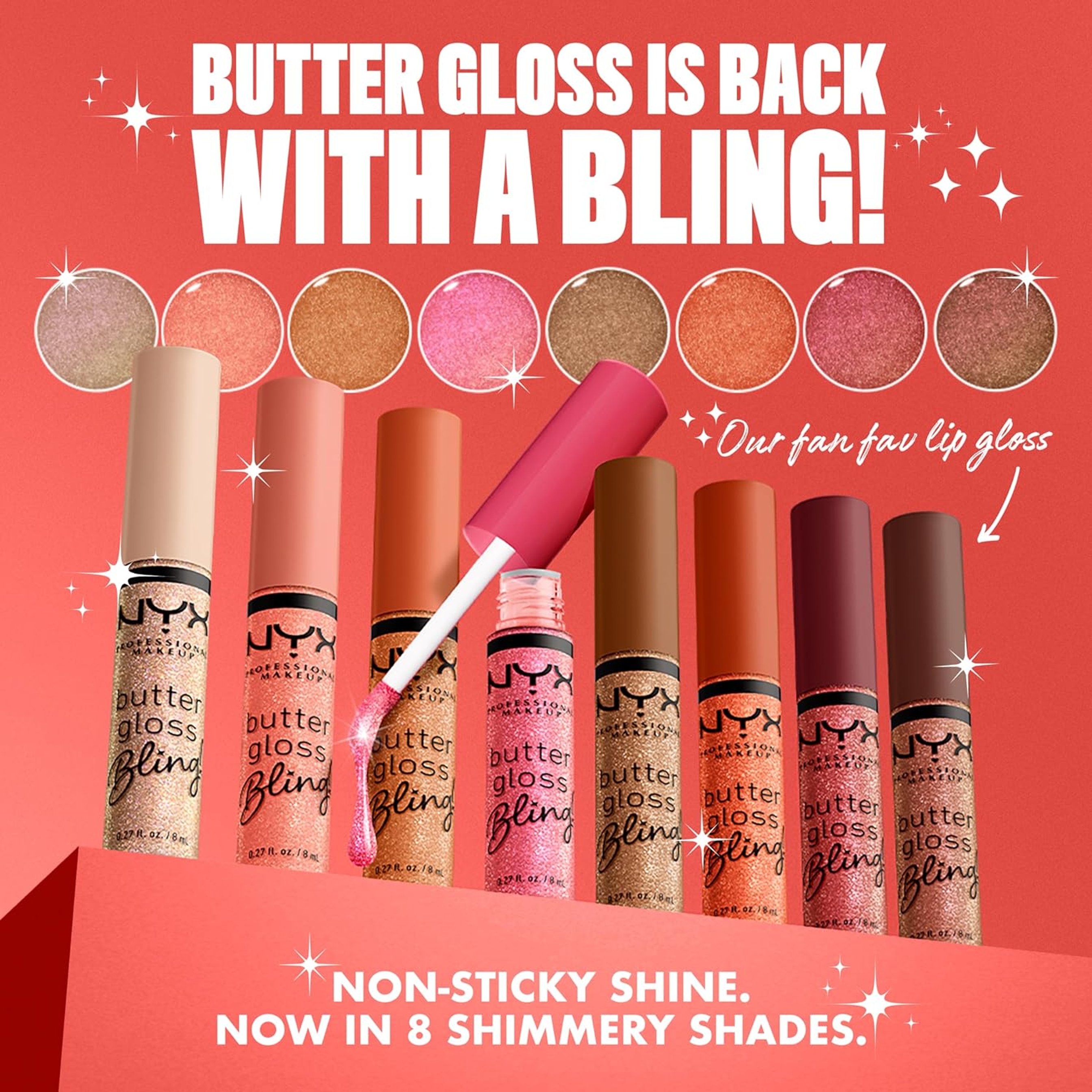 NYX Professional Makeup Butter Gloss Lip Gloss, Bring The Bling, 0.27 fl.oz - Non-Sticky & Shiny Vegan Lip Makeup 3