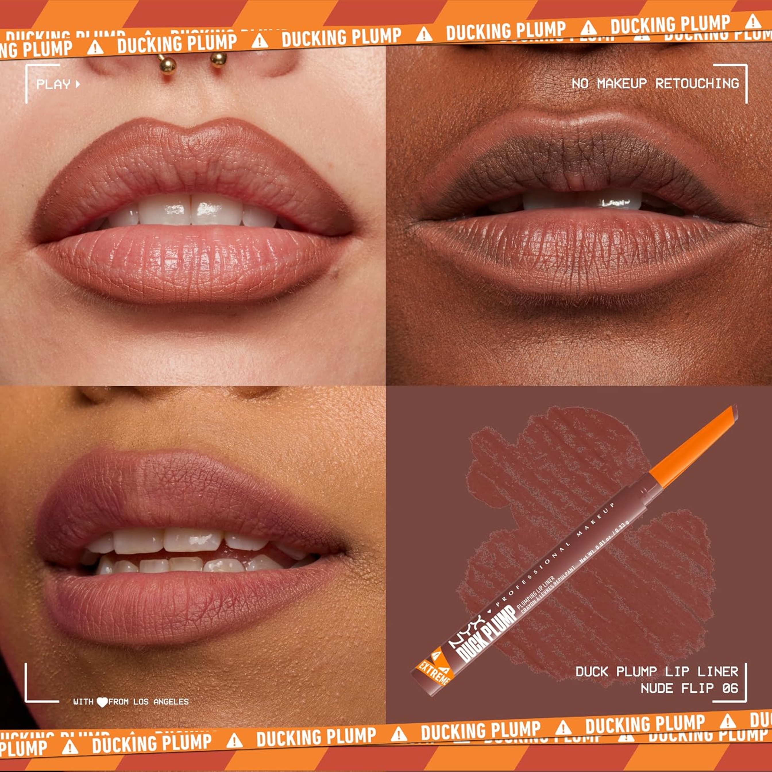 NYX Professional Makeup Duck Plump Plumping Lip Liner, Nude Flip, 0.01 oz - Matte Pencil with Up to 10HR Wear 2