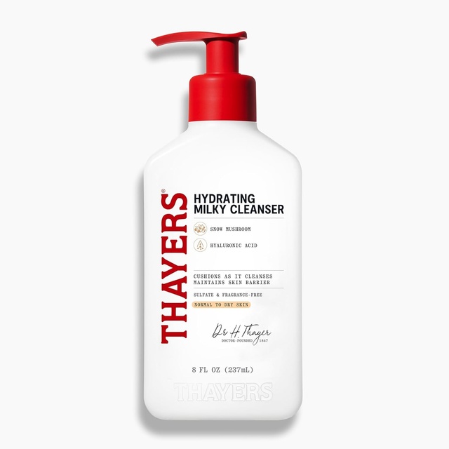 Thayers Hydrating Milky Cleanser 8 fl.oz - Gentle Hydrating Facial Wash with Snow Mushroom & Hyaluronic Acid
