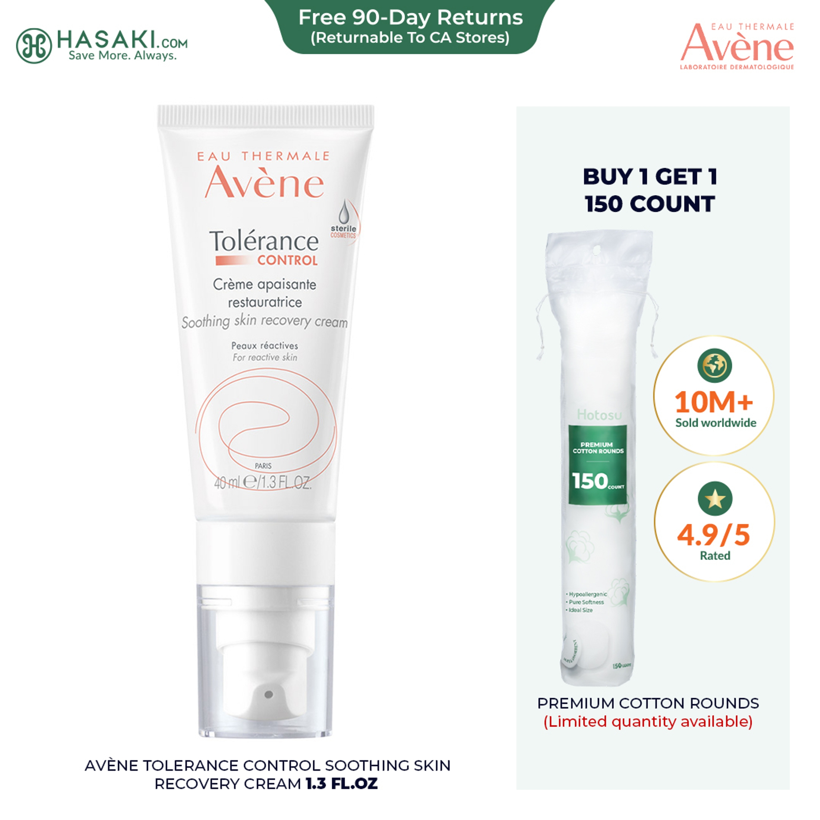 Avène Tolerance Control Soothing Skin Recovery Cream 1.3 fl.oz - Sensitive Face Lotion Restores Skin Barrier 1