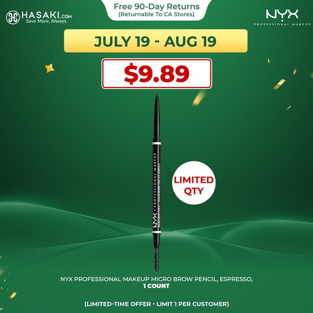 NYX Professional Makeup Micro Brow Pencil, Espresso, 1 Count - Precise Eyebrow Pencil