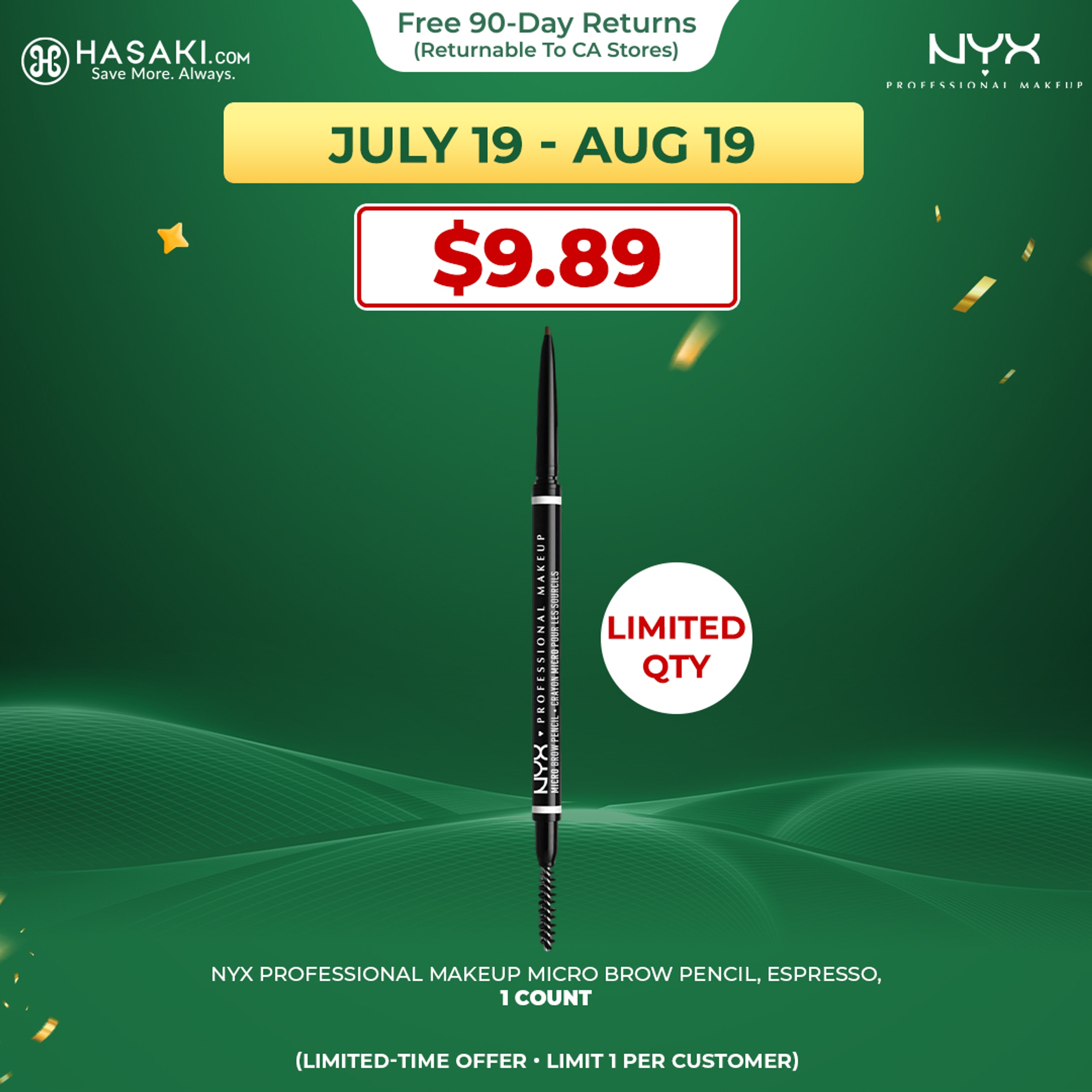 NYX Professional Makeup Micro Brow Pencil, Espresso, 1 Count - Precise Eyebrow Pencil 1